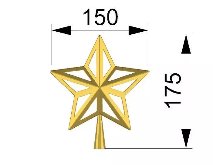 Geometric Star Christmas Tree Topper STL File  3D Printable 3D print model_5