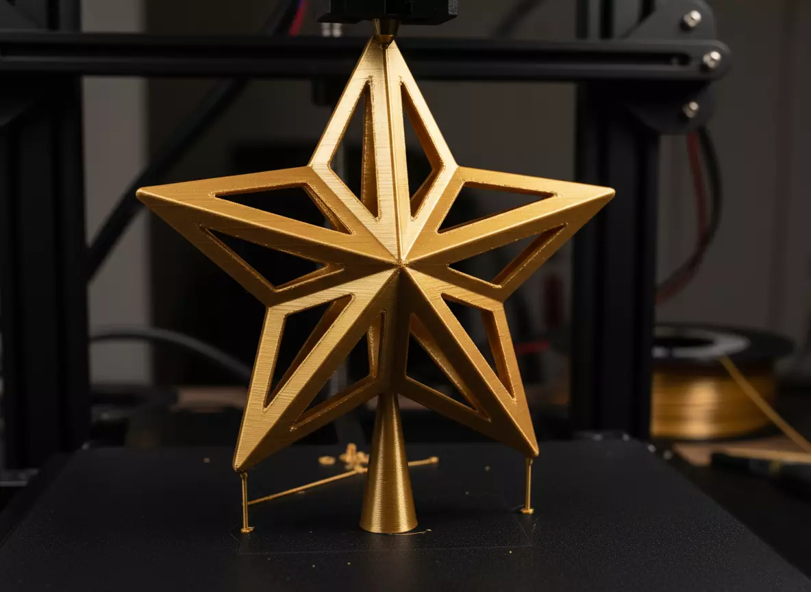 Geometric Star Christmas Tree Topper STL File  3D Printable 3D print model_4