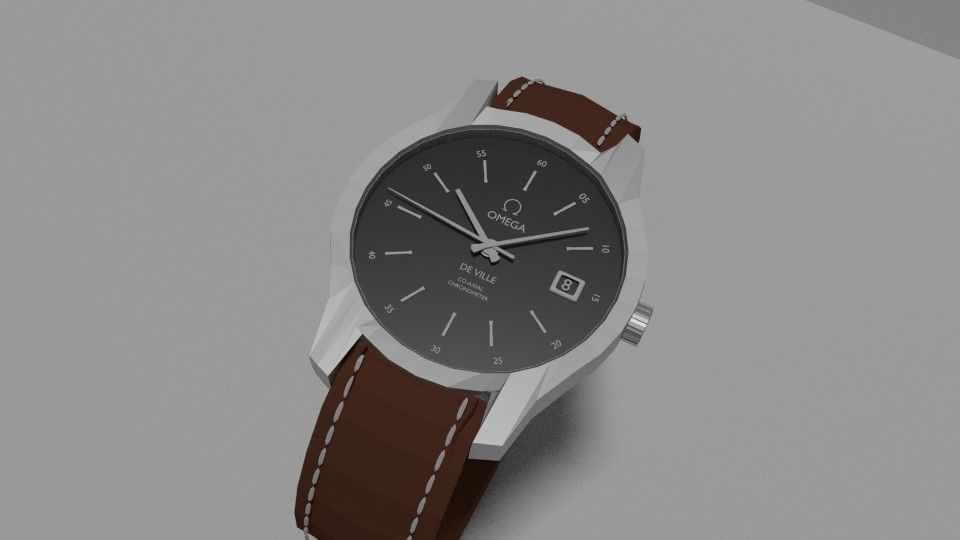 Branded Watch Low-poly 3D model_1