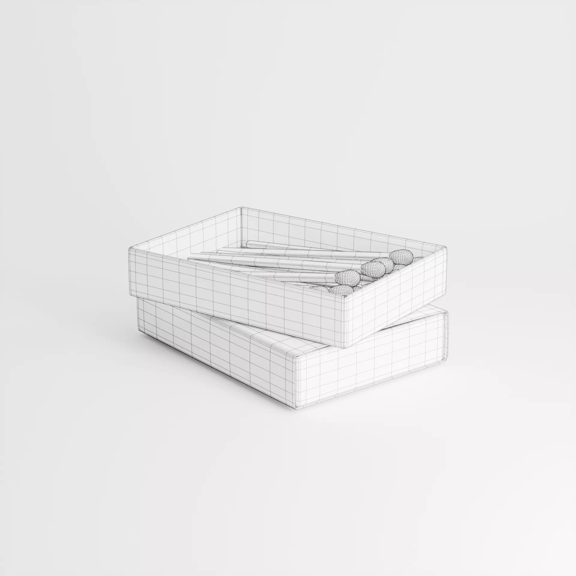 Matches Set Low-poly 3D model_7