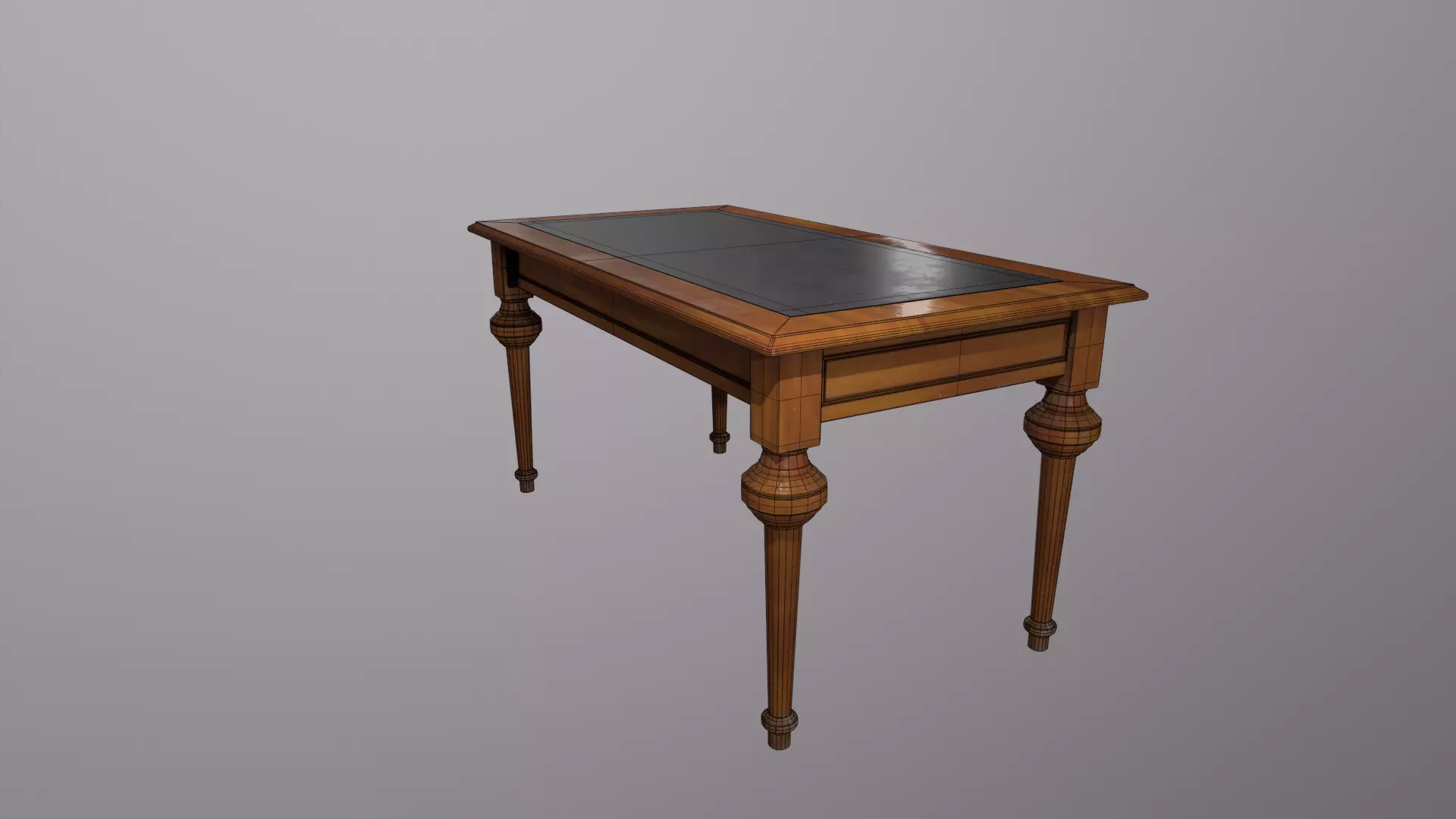 Antique Table Low-poly 3D model_3