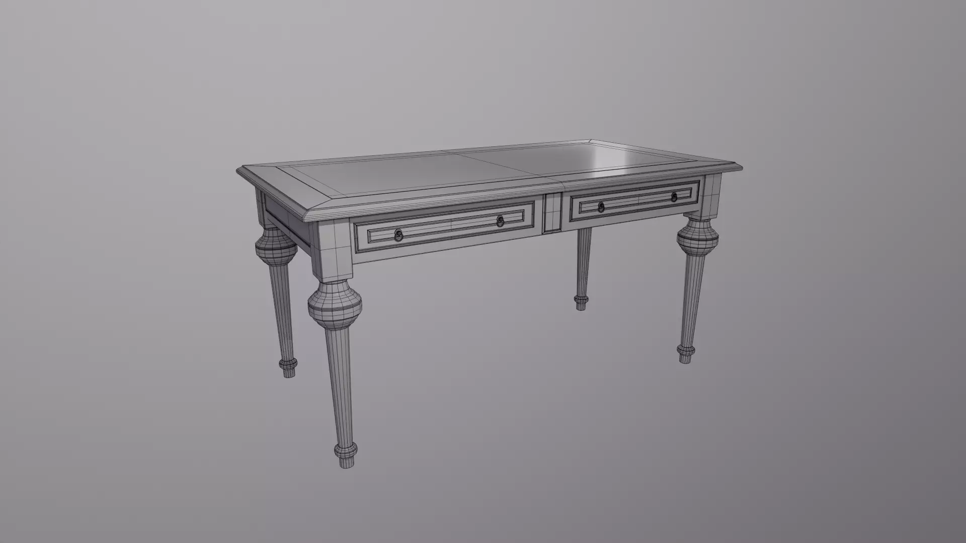 Antique Table Low-poly 3D model_5