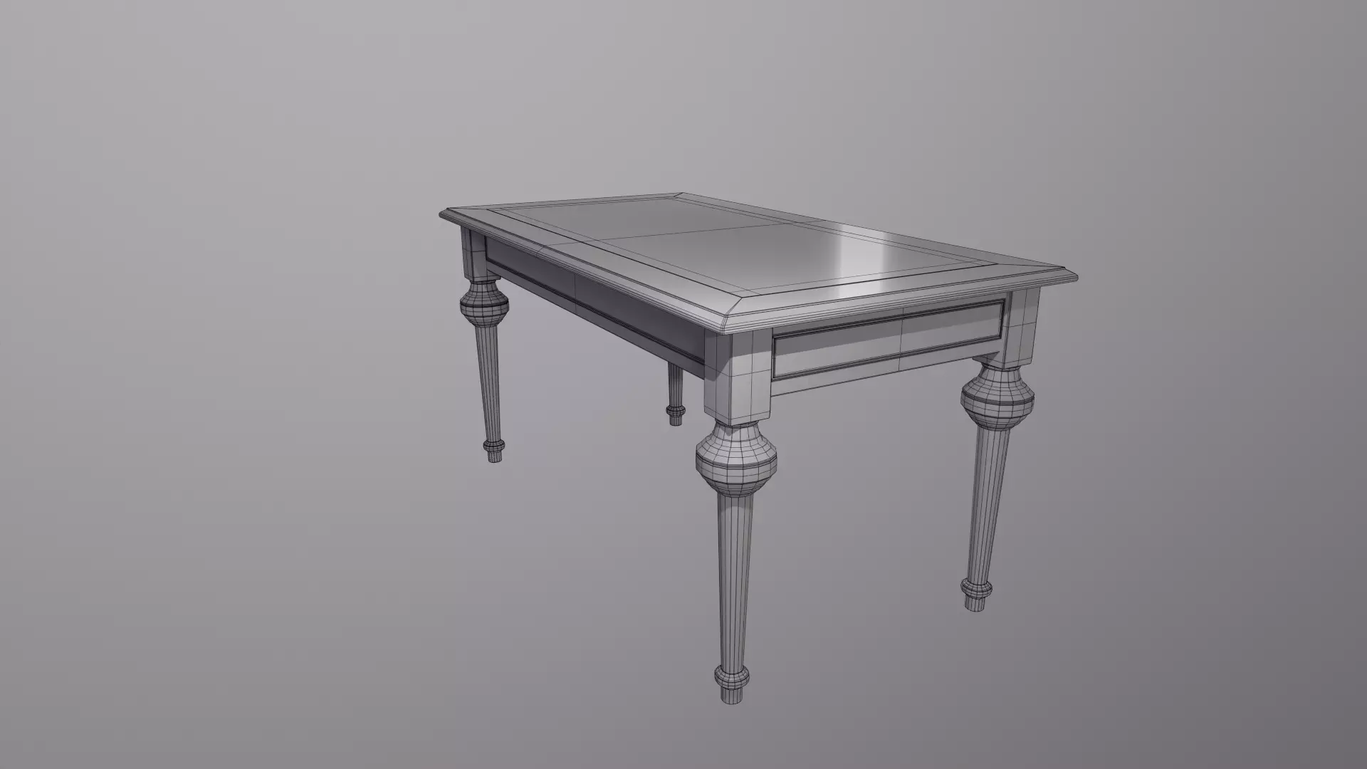 Antique Table Low-poly 3D model_7