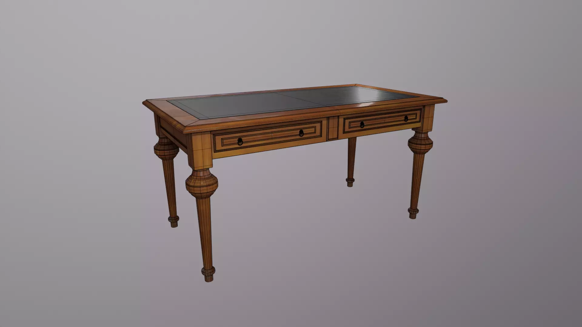 Antique Table Low-poly 3D model_1