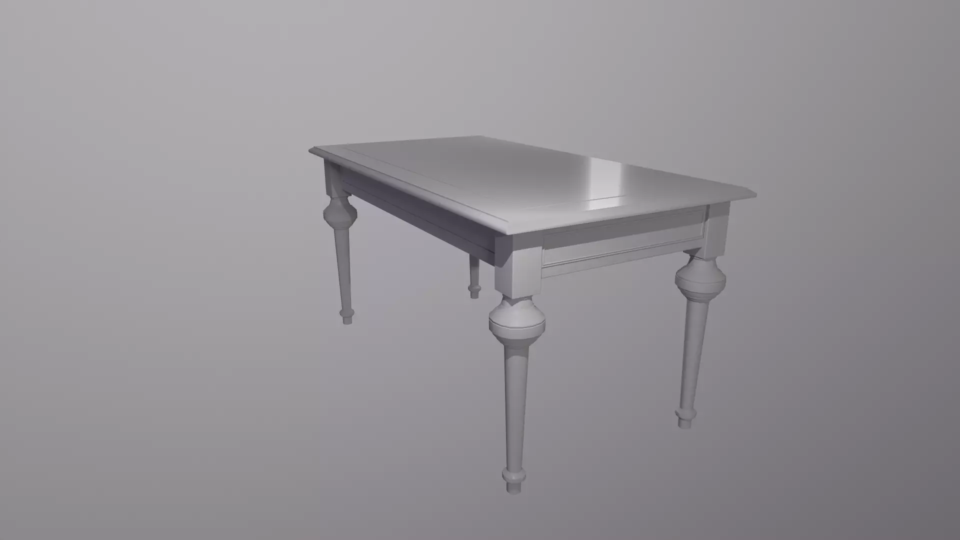Antique Table Low-poly 3D model_6