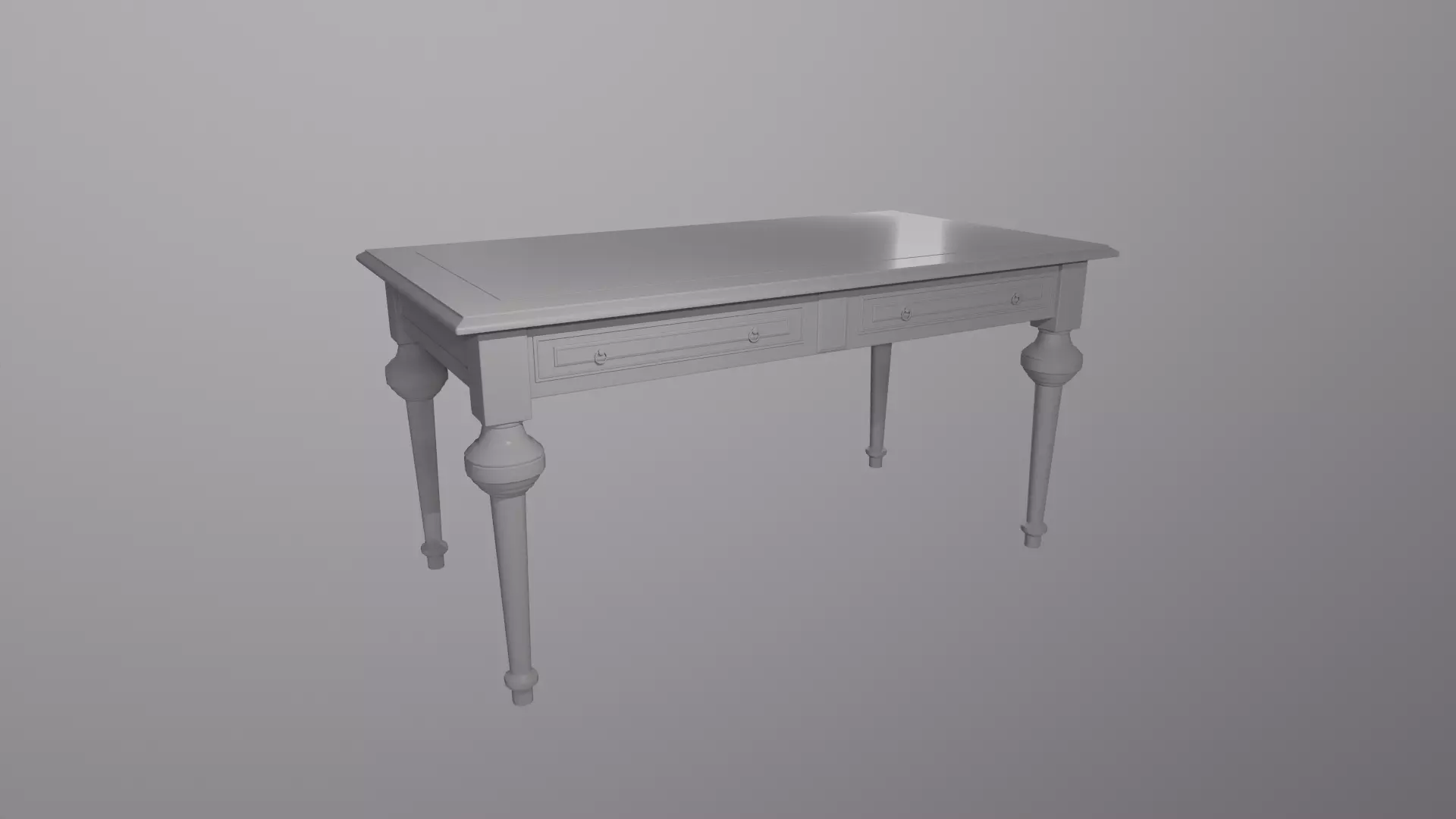 Antique Table Low-poly 3D model_4