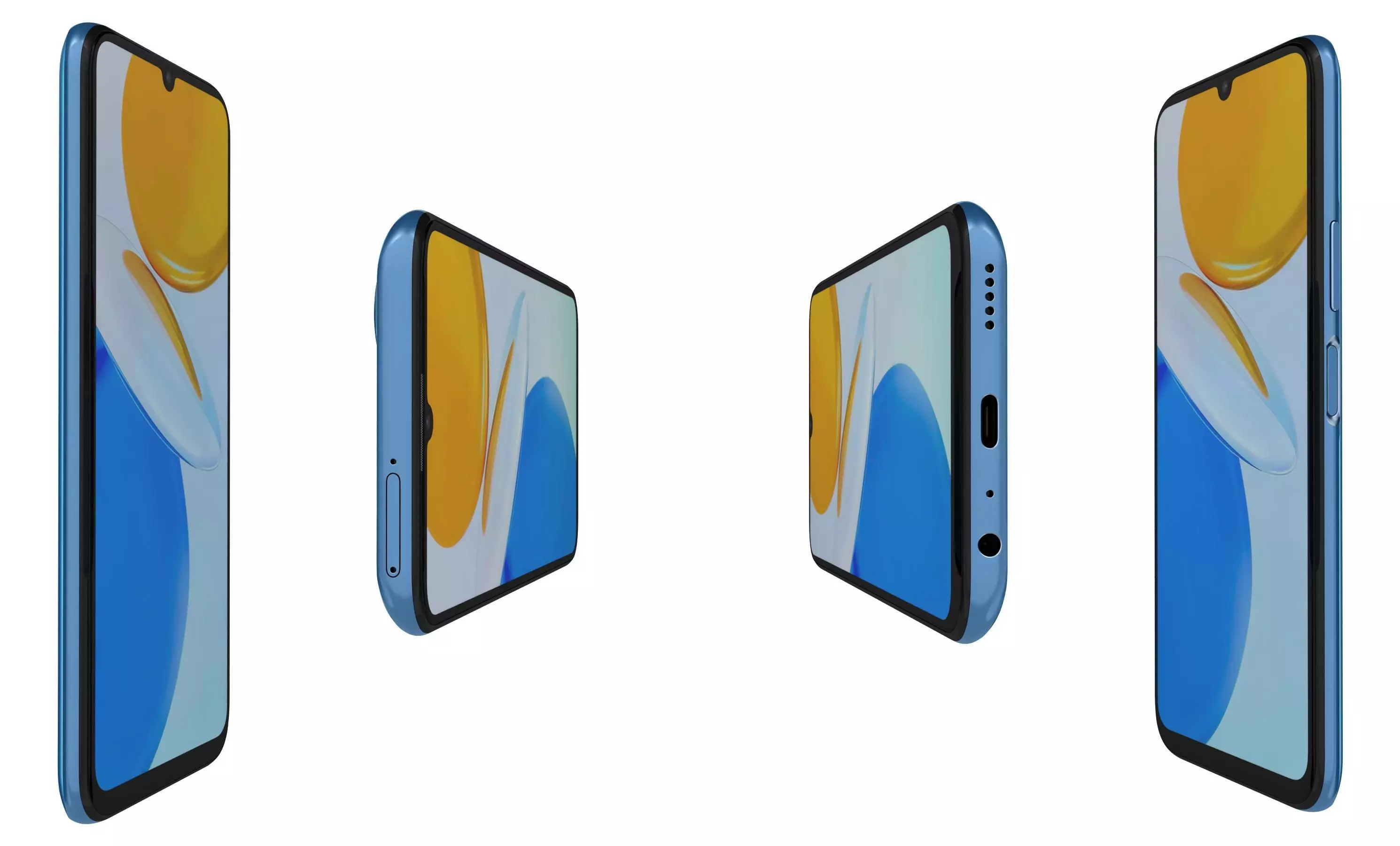 Honor X7 Blue High Poly 3D model_9