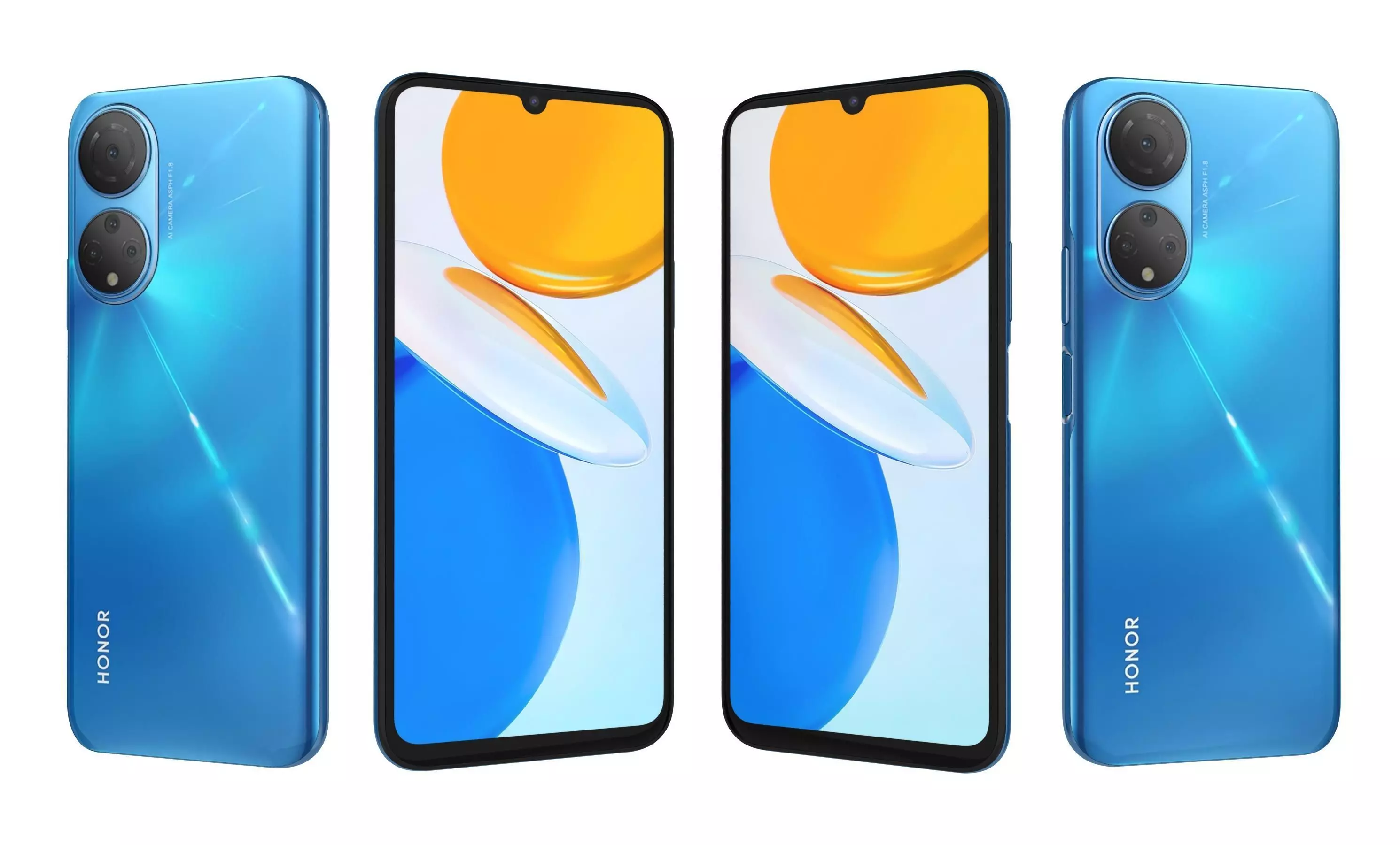 Honor X7 Blue High Poly 3D model_11