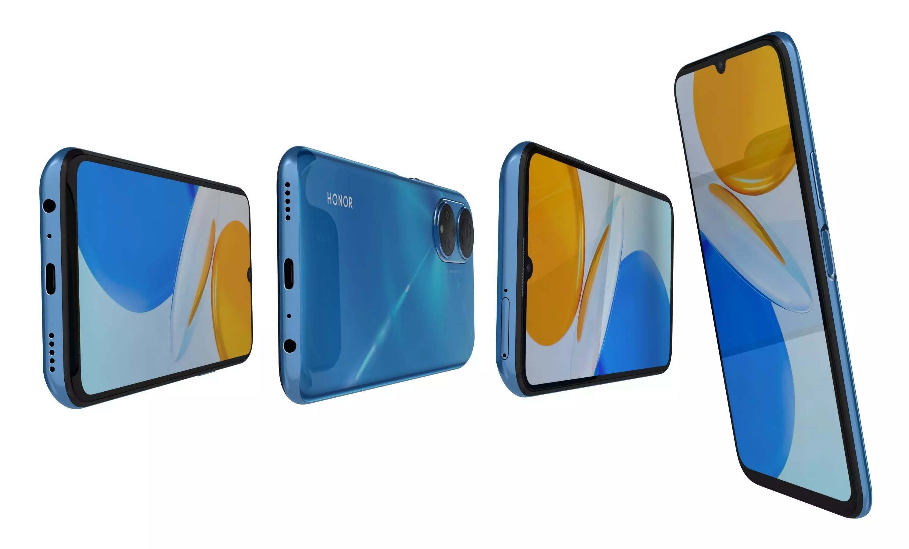 Honor X7 Blue High Poly 3D model_3