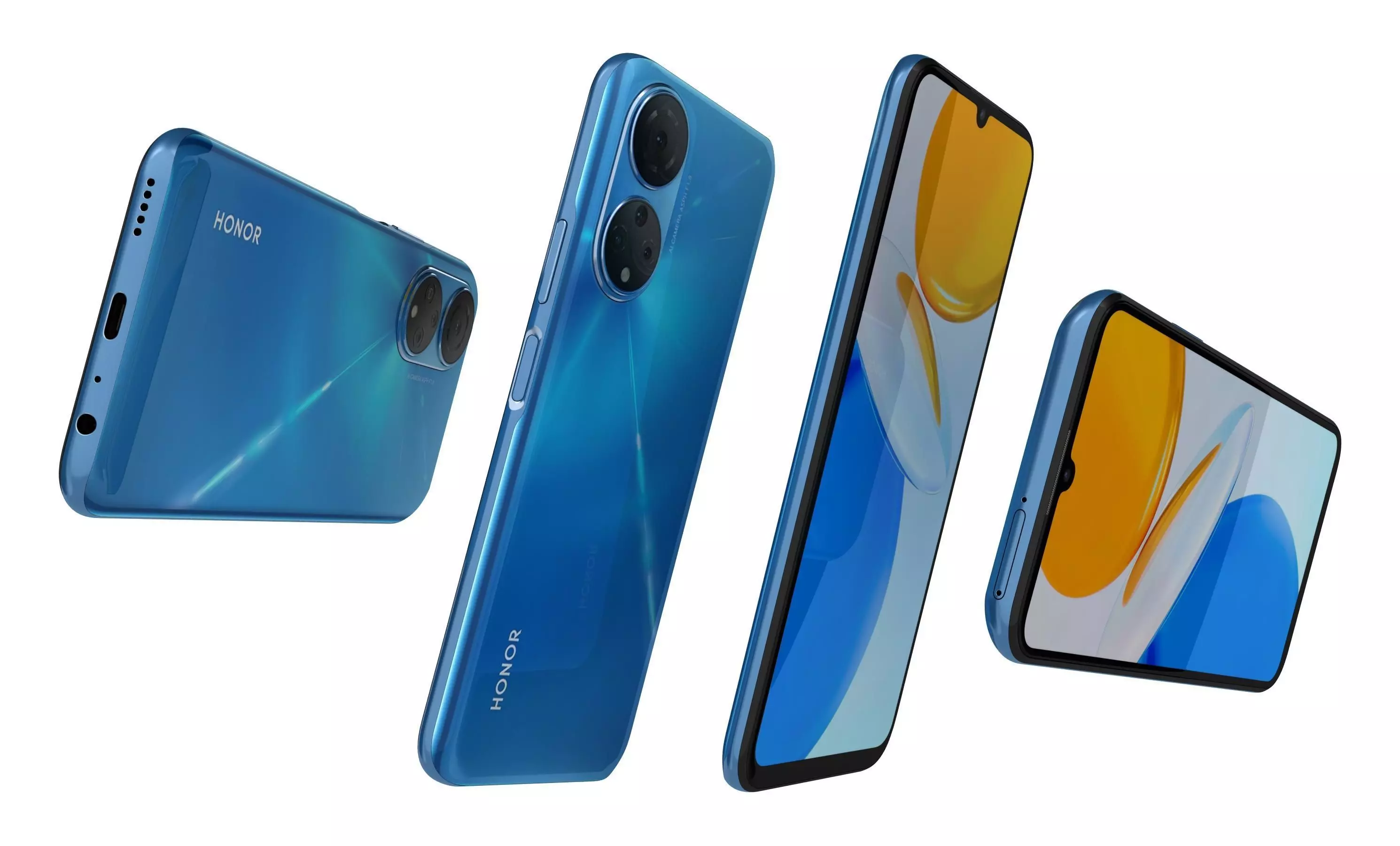 Honor X7 Blue High Poly 3D model_13