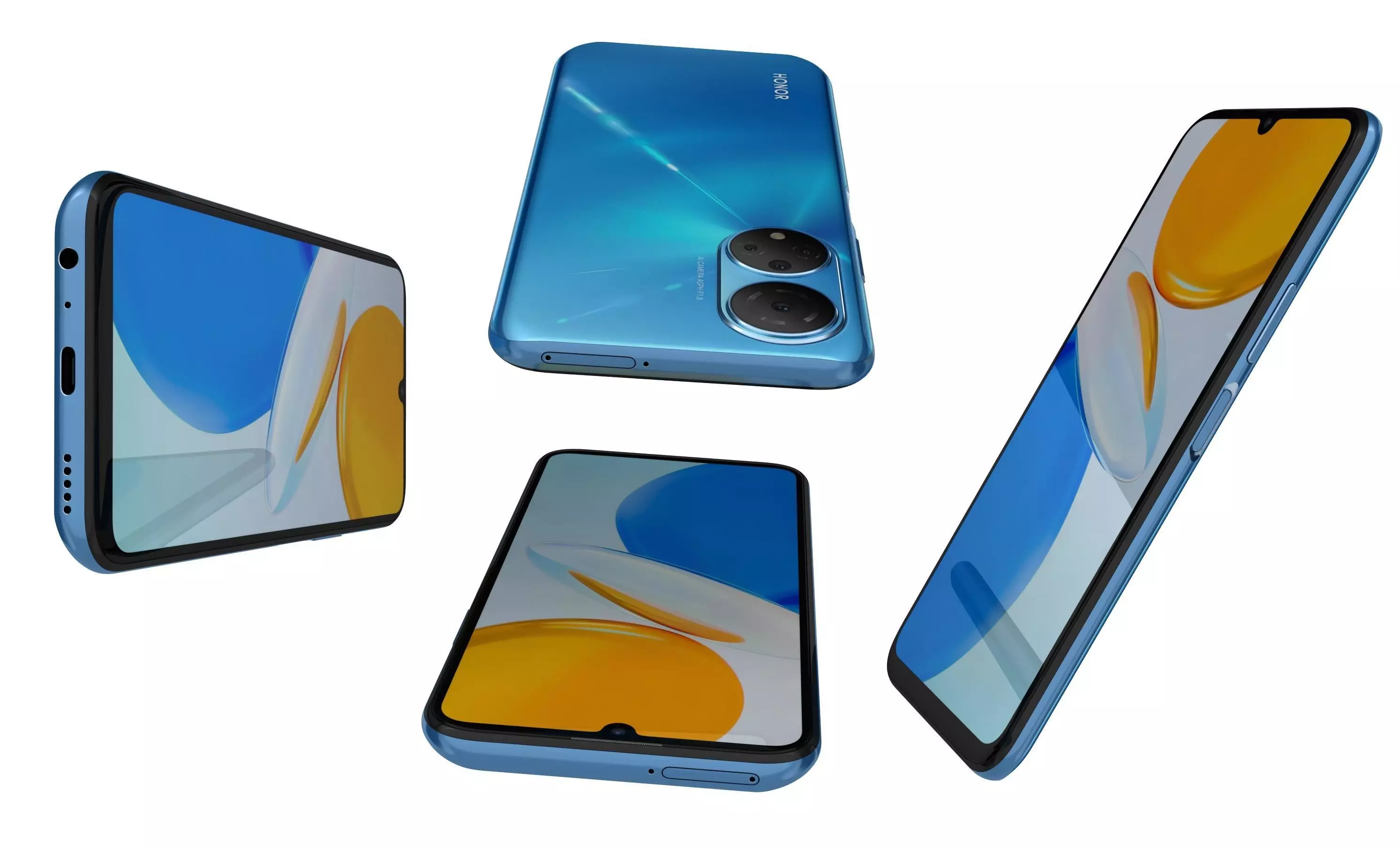 Honor X7 Blue High Poly 3D model_15