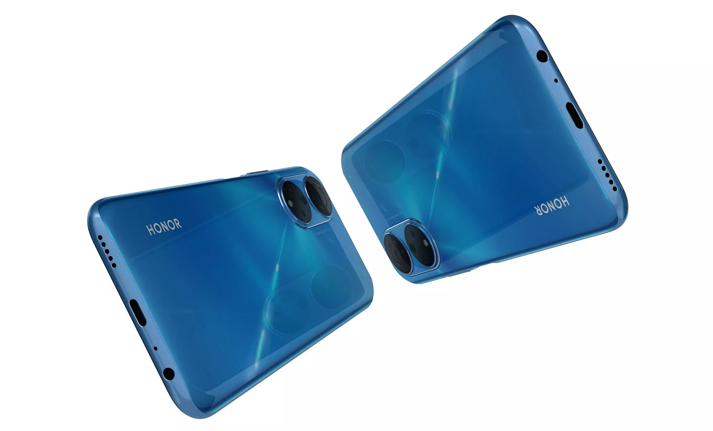 Honor X7 Blue High Poly 3D model_14