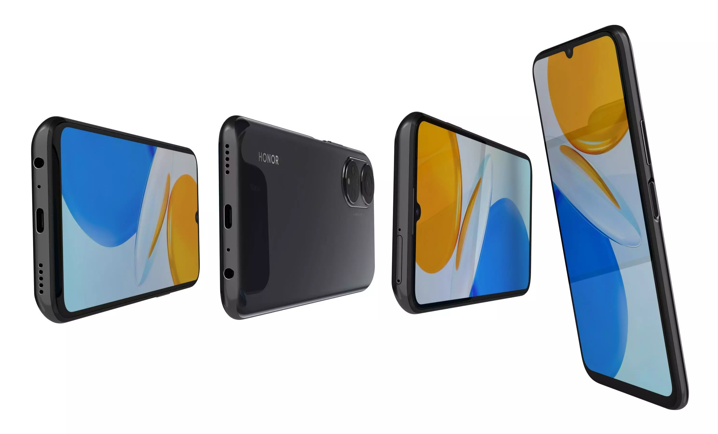 Honor X7 Black High Poly 3D model_6