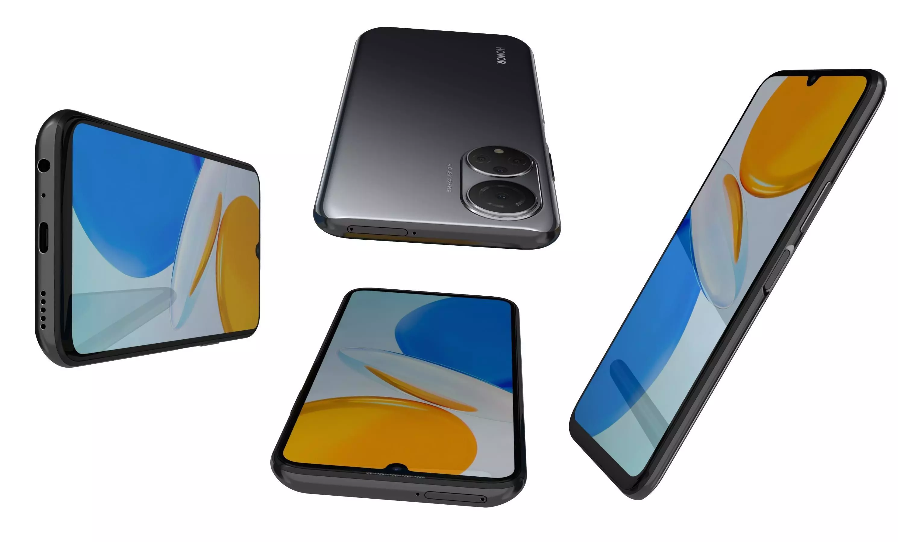 Honor X7 Black High Poly 3D model_7