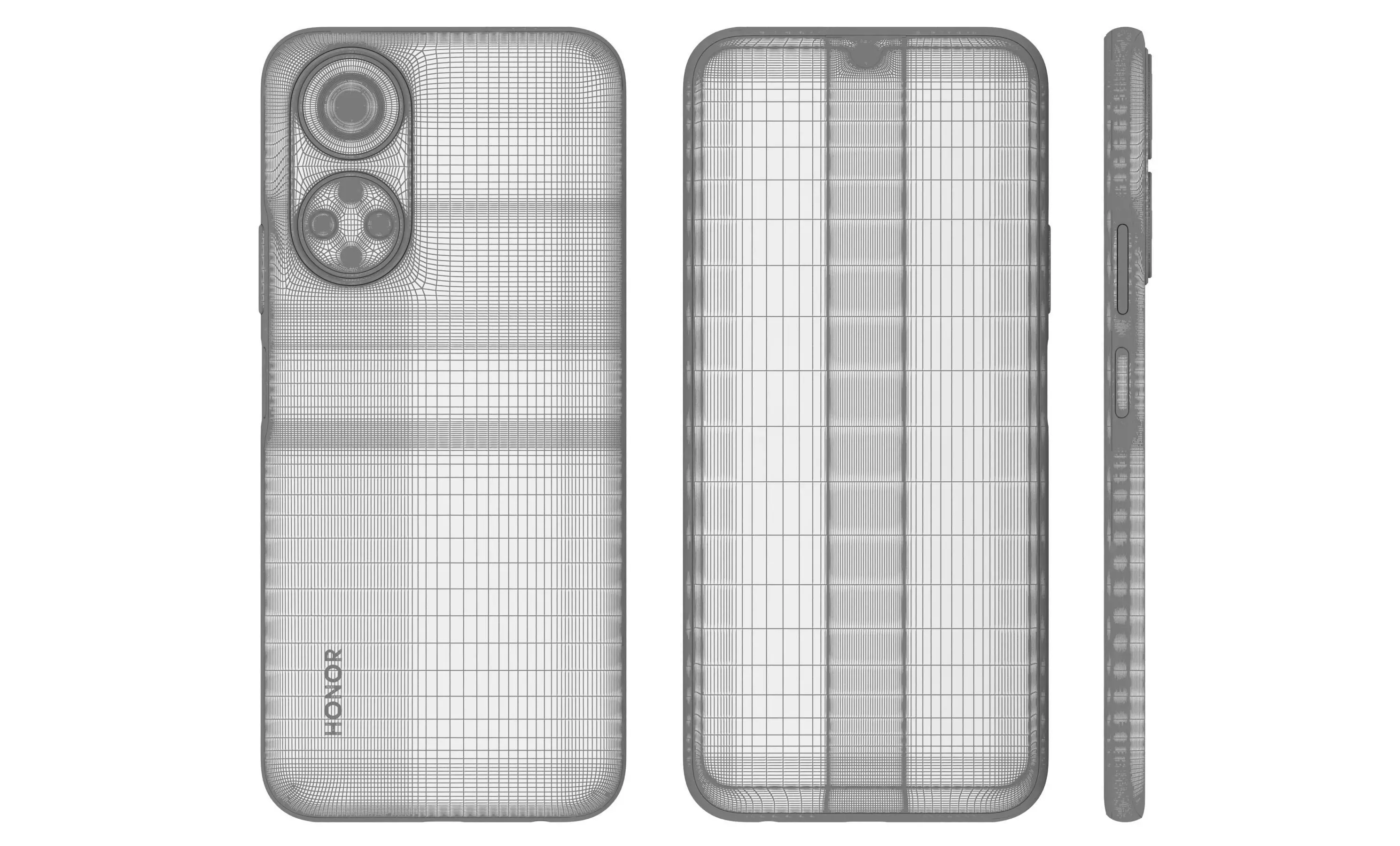 Honor X7 Black High Poly 3D model_12