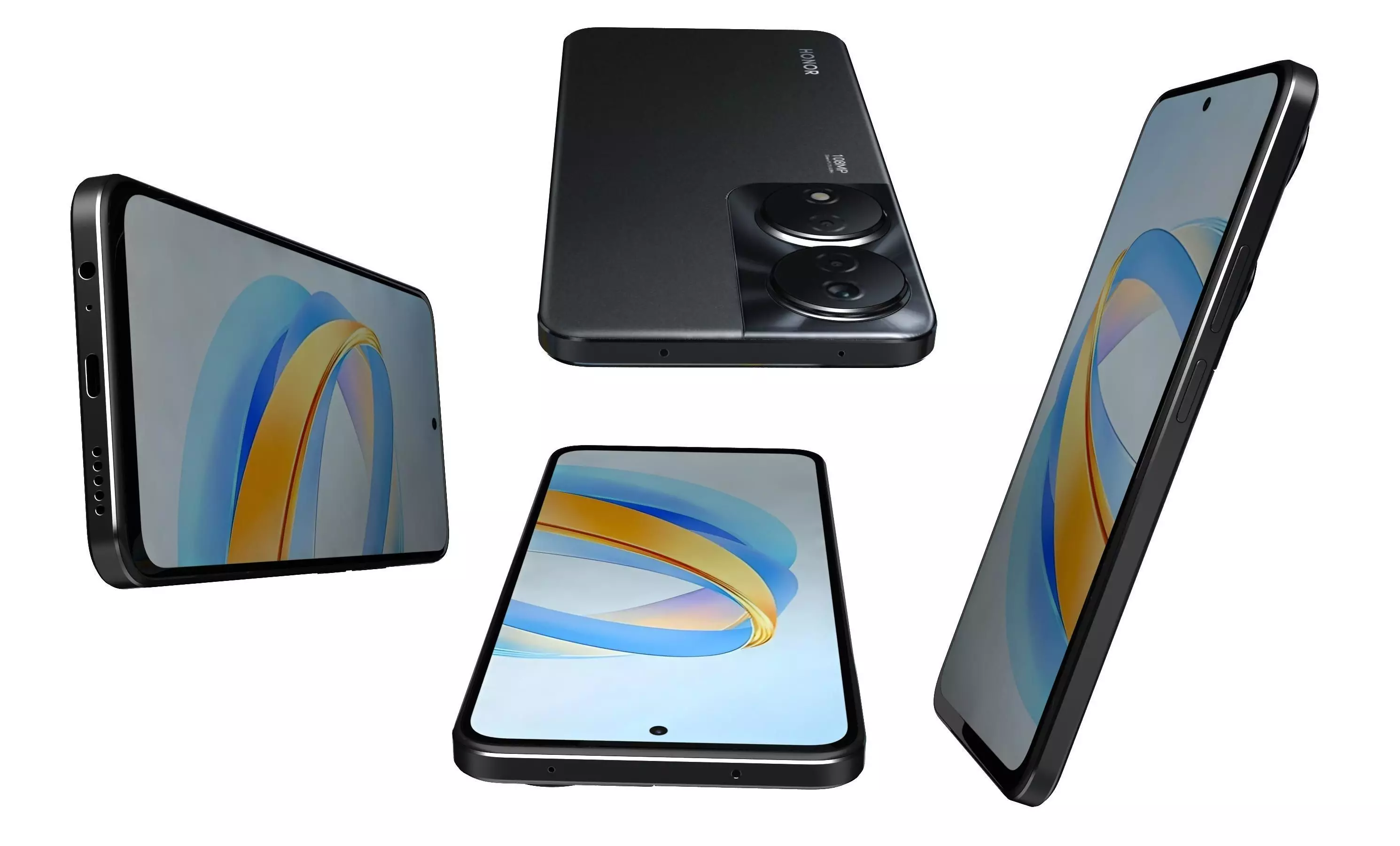 Honor X7B 5G Black High Poly 3D model_7