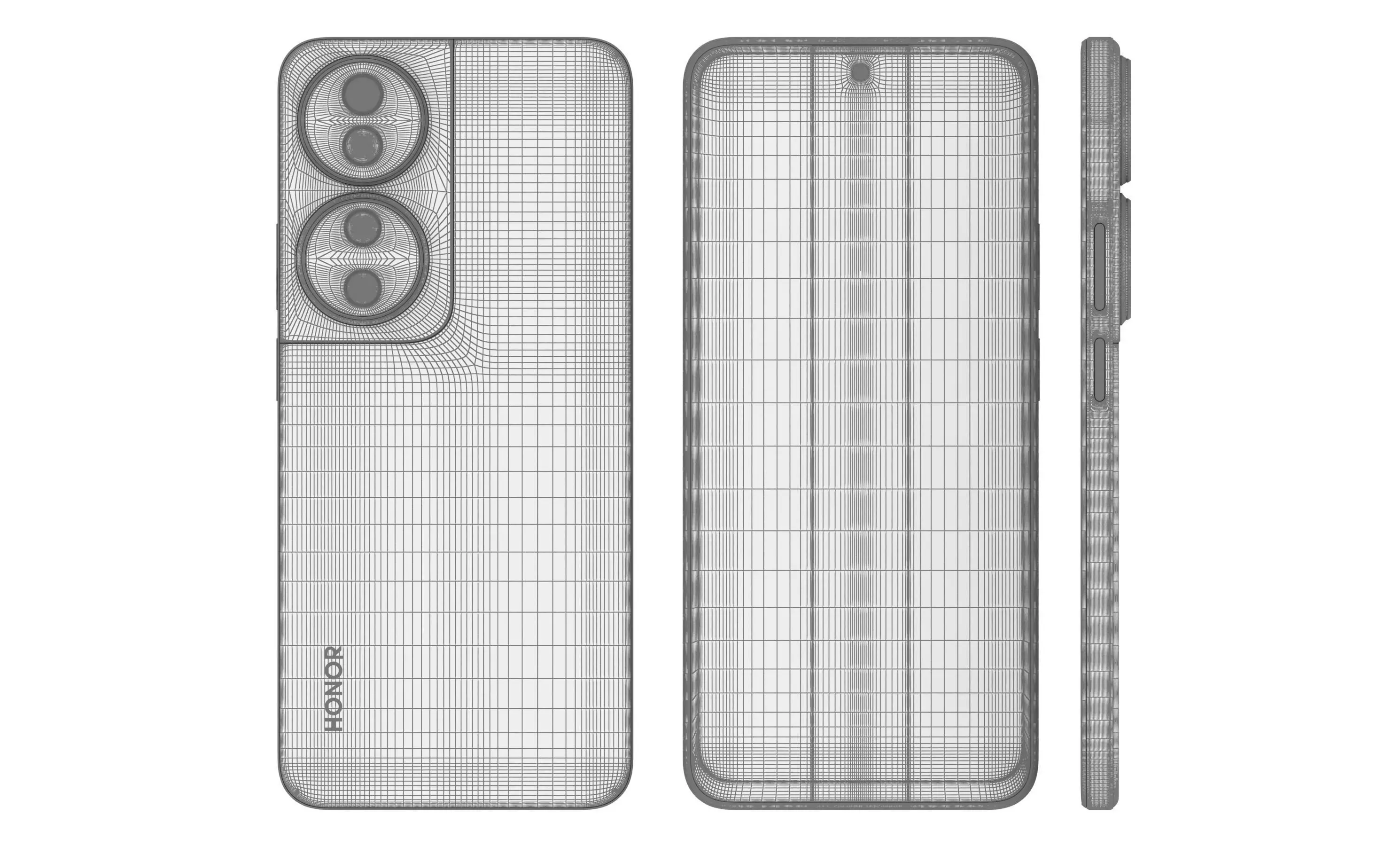 Honor X7B 5G Black High Poly 3D model_12