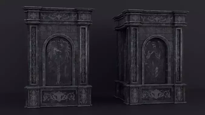 Gothic Altar with Angel carvings