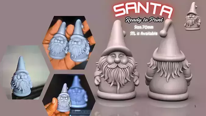 Santa Claus 3D Printable Model 