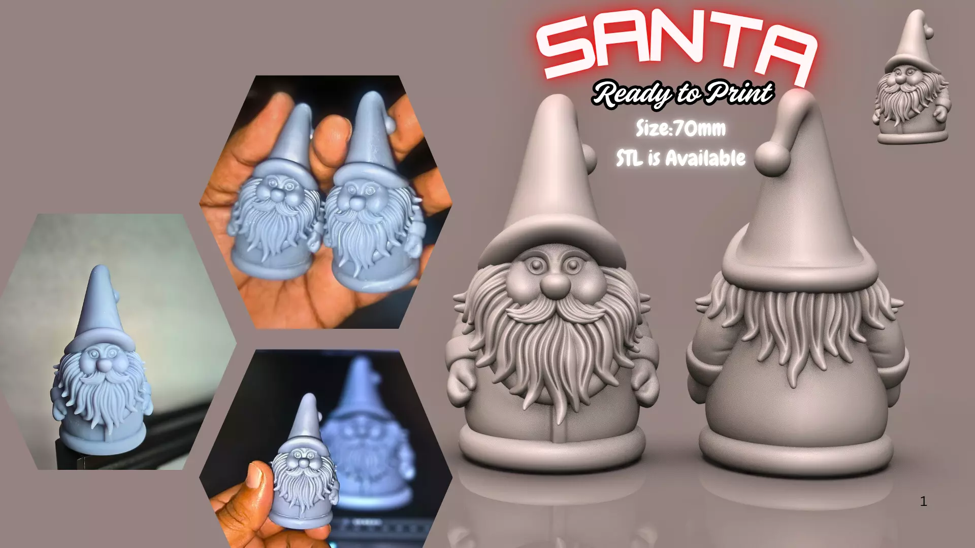 Santa Claus 3D Printable Model 3D print model