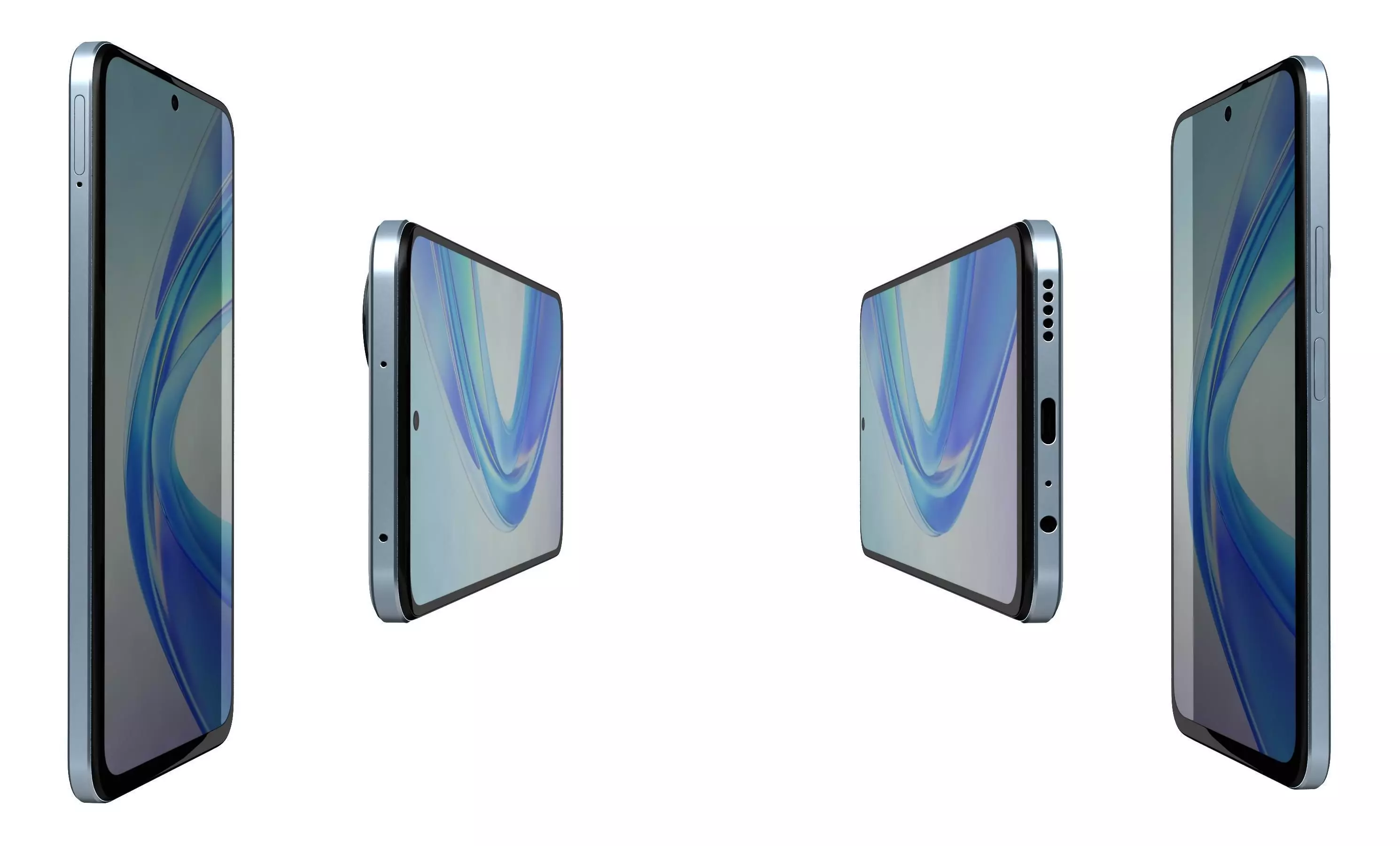 Honor X7b Blue High Poly 3D model_4