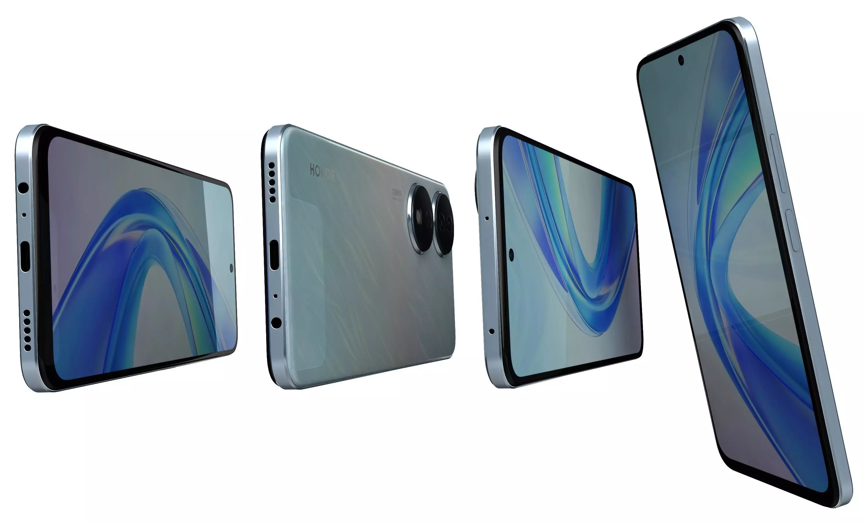 Honor X7b Blue High Poly 3D model_6