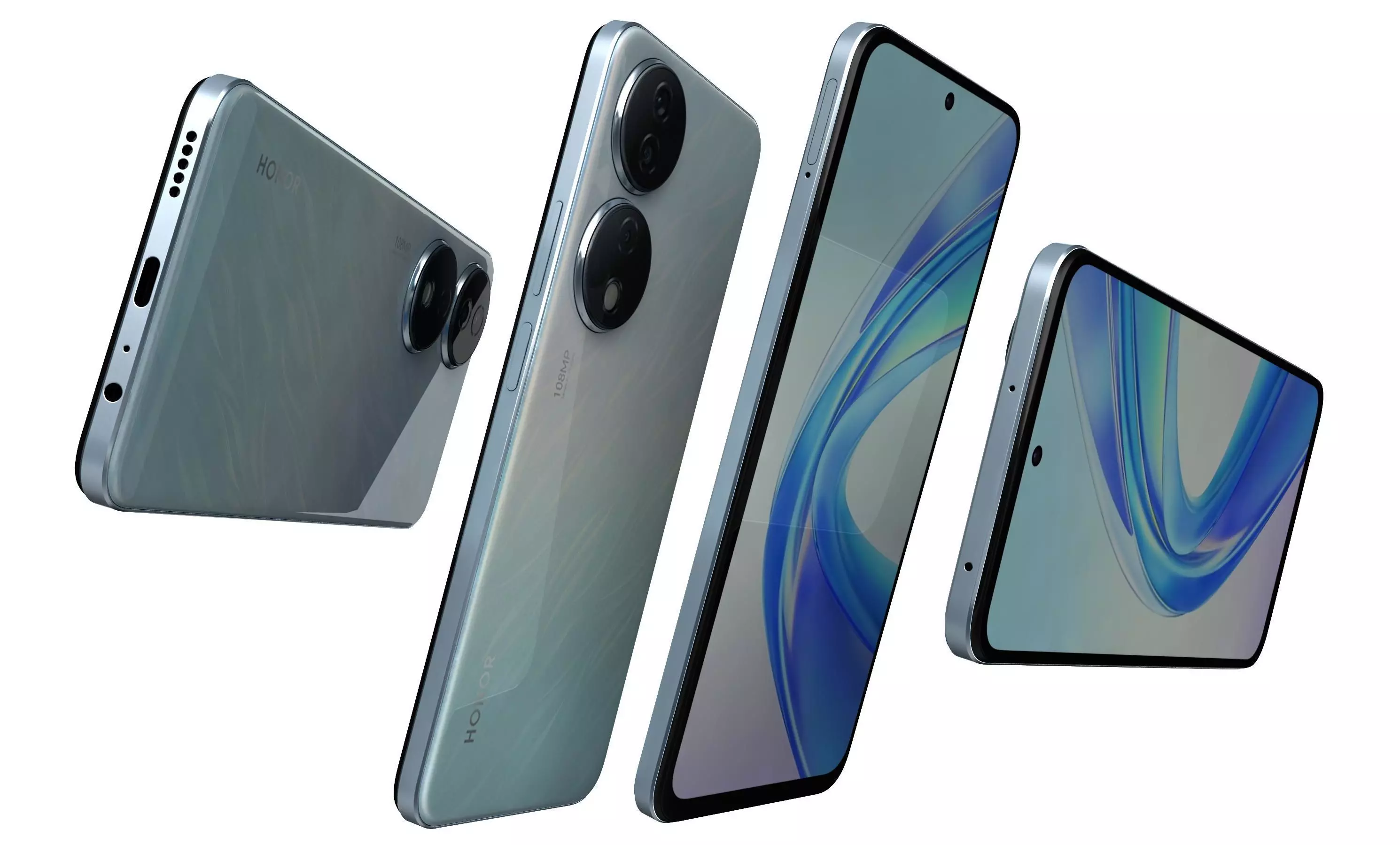 Honor X7b Blue High Poly 3D model_5