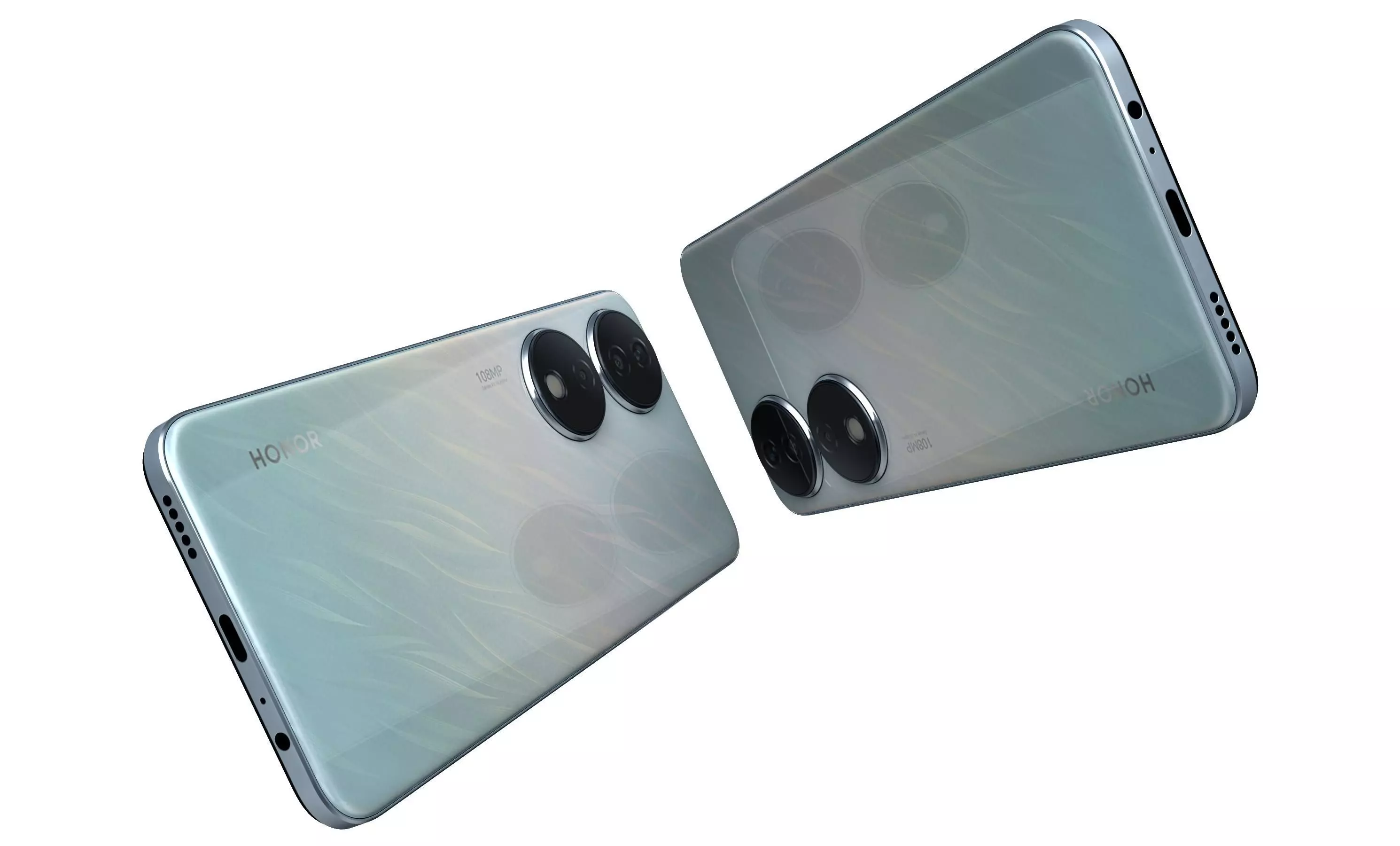 Honor X7b Blue High Poly 3D model_2