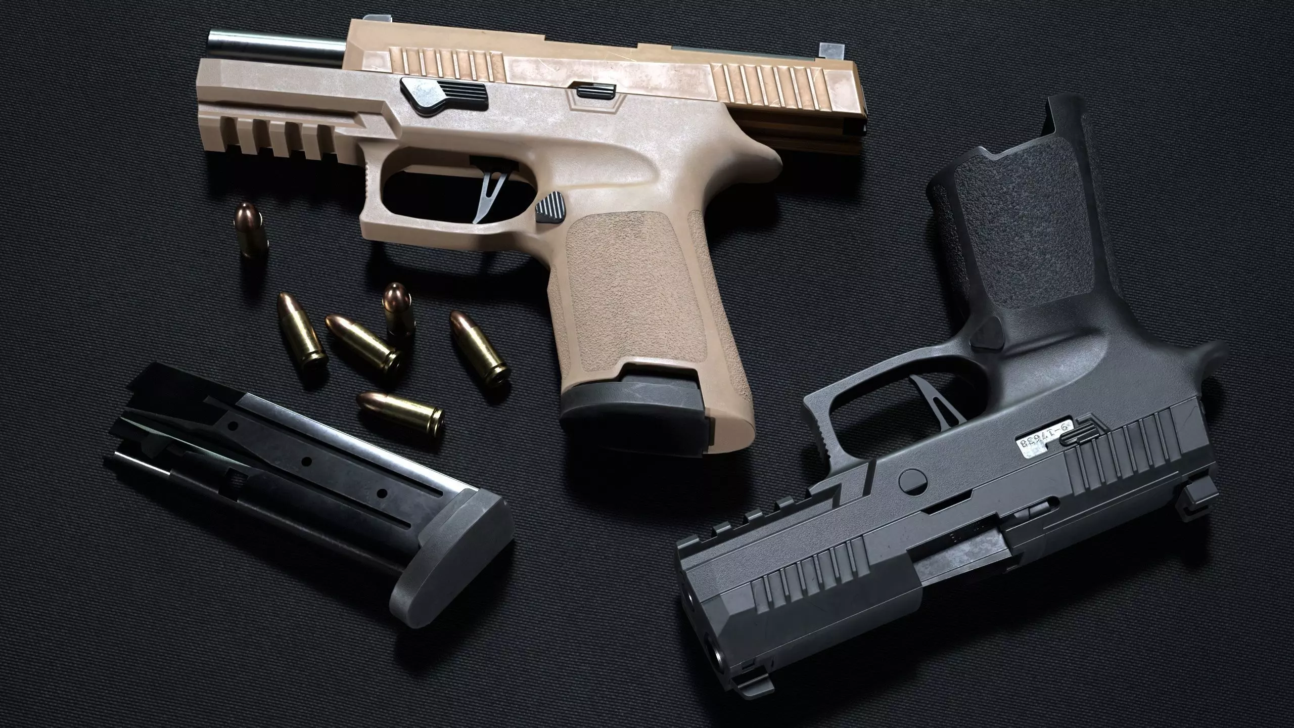 Compact Pistol Low-poly 3D model_4