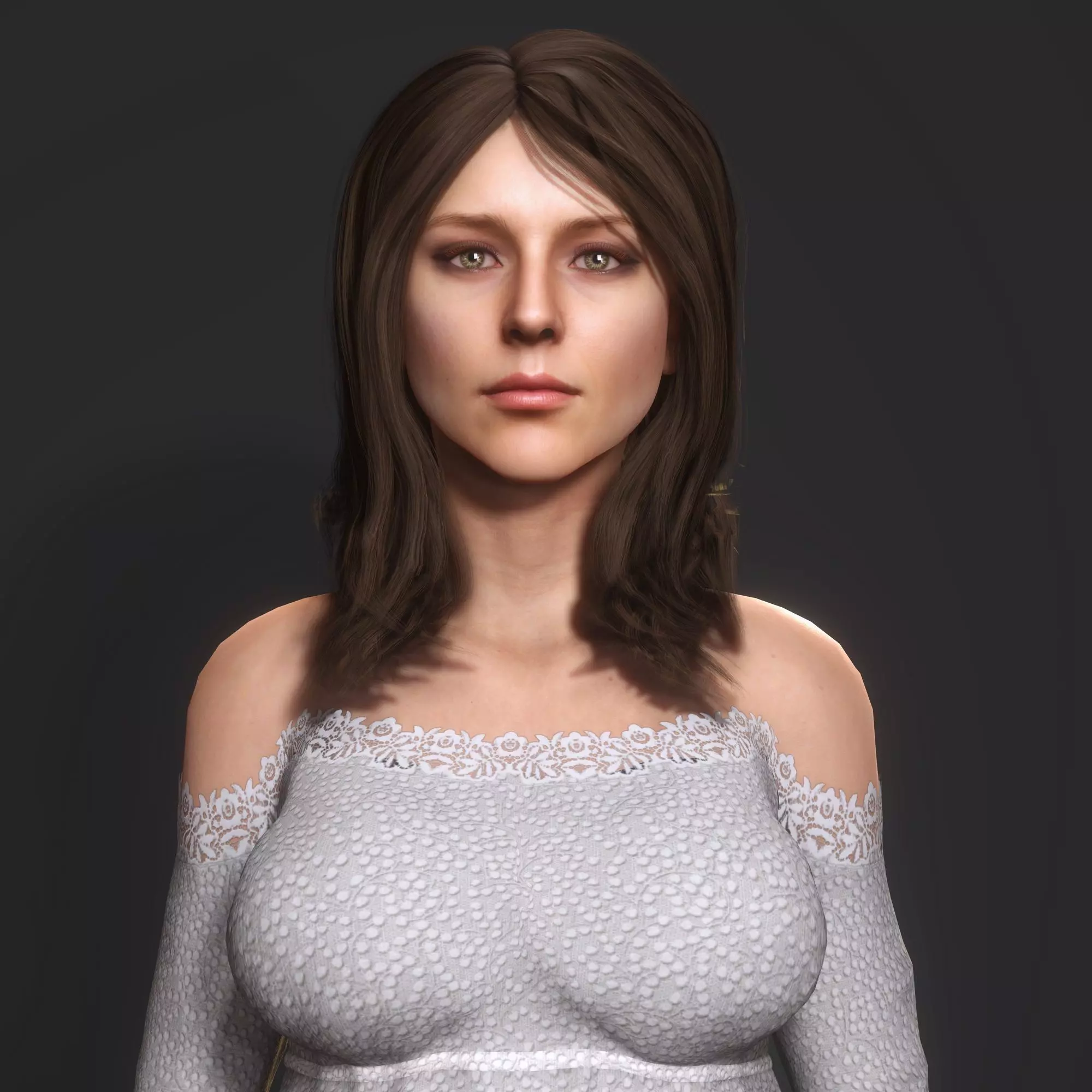 Fashionable Female Character Low-poly 3D model_1