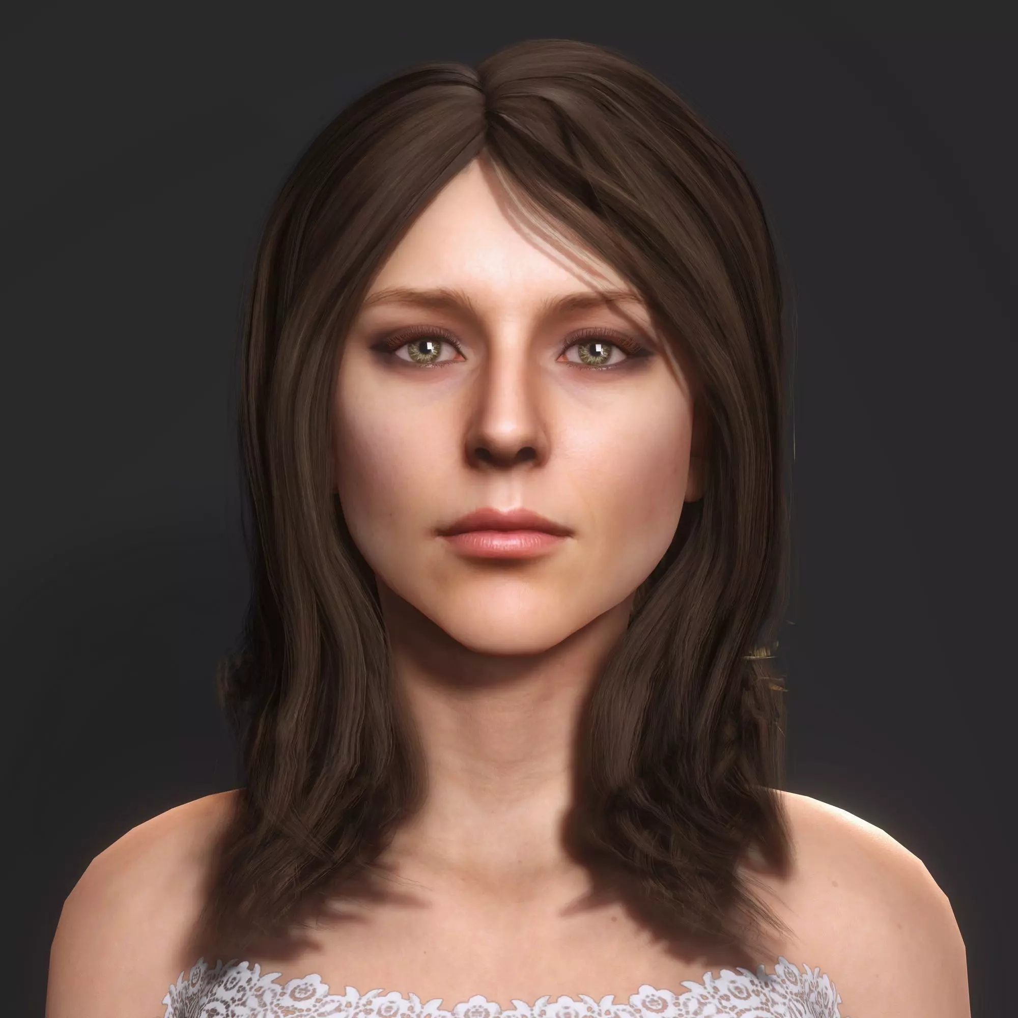 Fashionable Female Character Low-poly 3D model_0