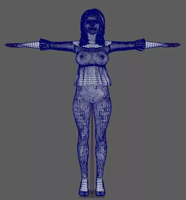 Fashionable Female Character Low-poly 3D model_17