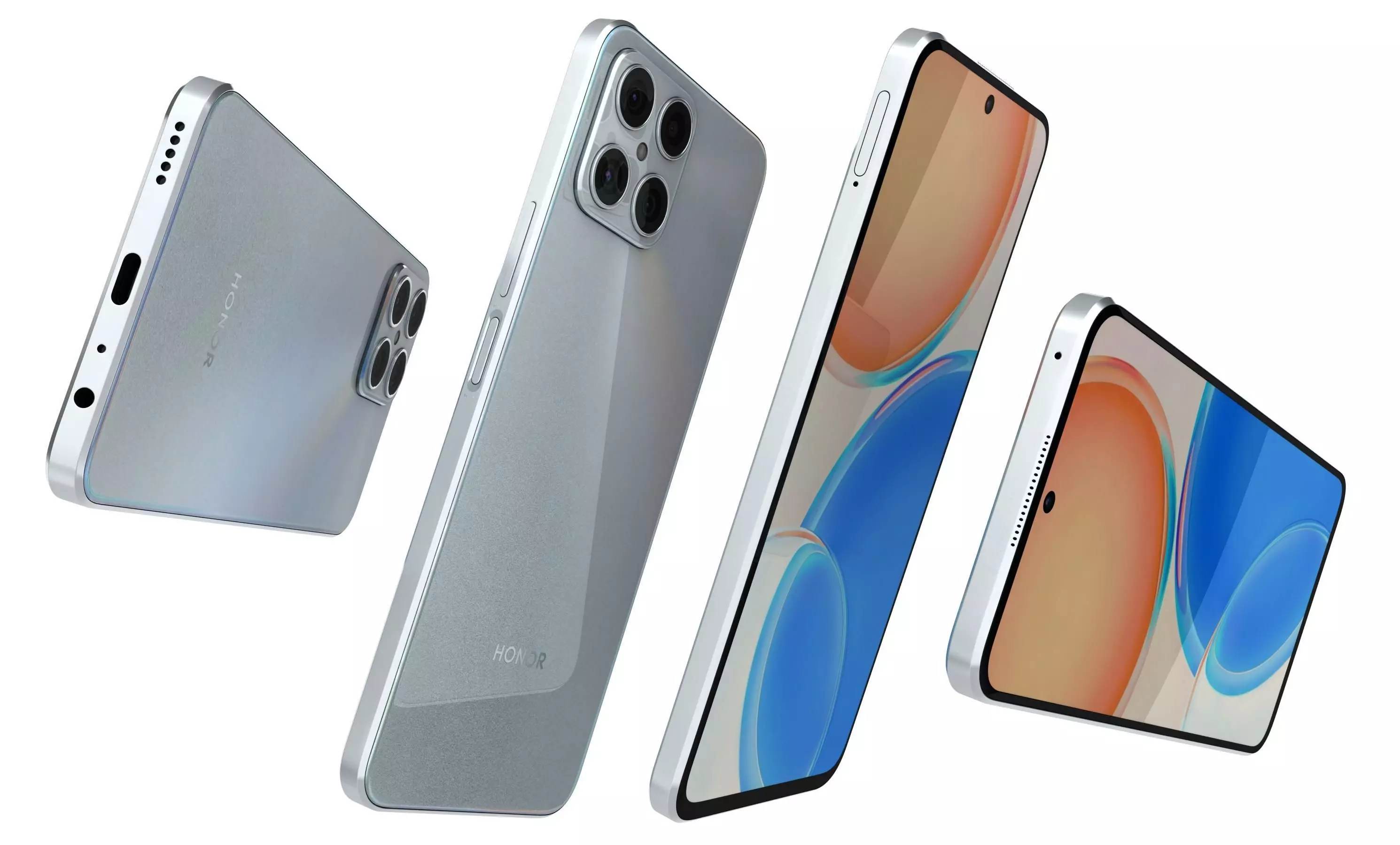 Honor X8 White High Poly 3D model_5