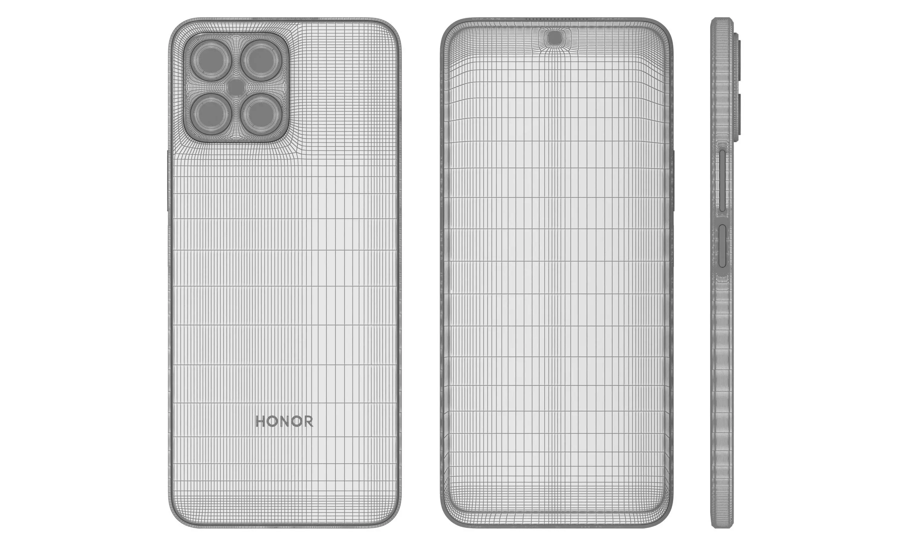 Honor X8 White High Poly 3D model_15