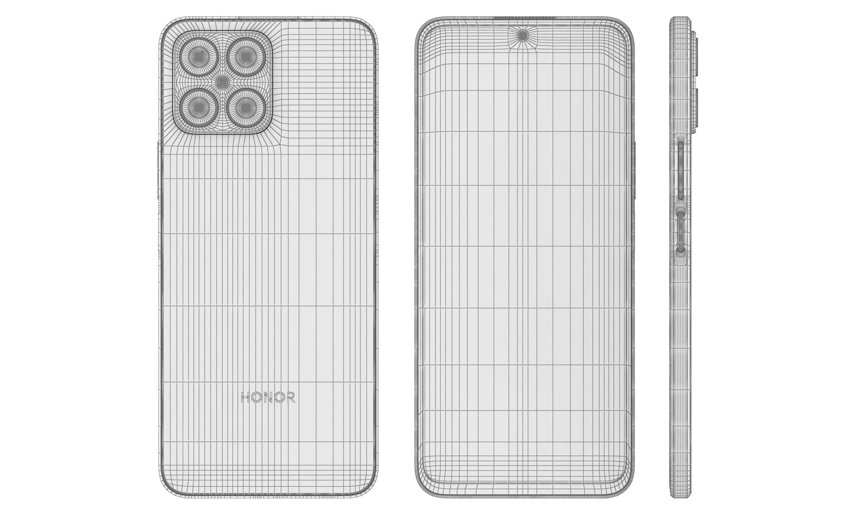 Honor X8 White High Poly 3D model_14