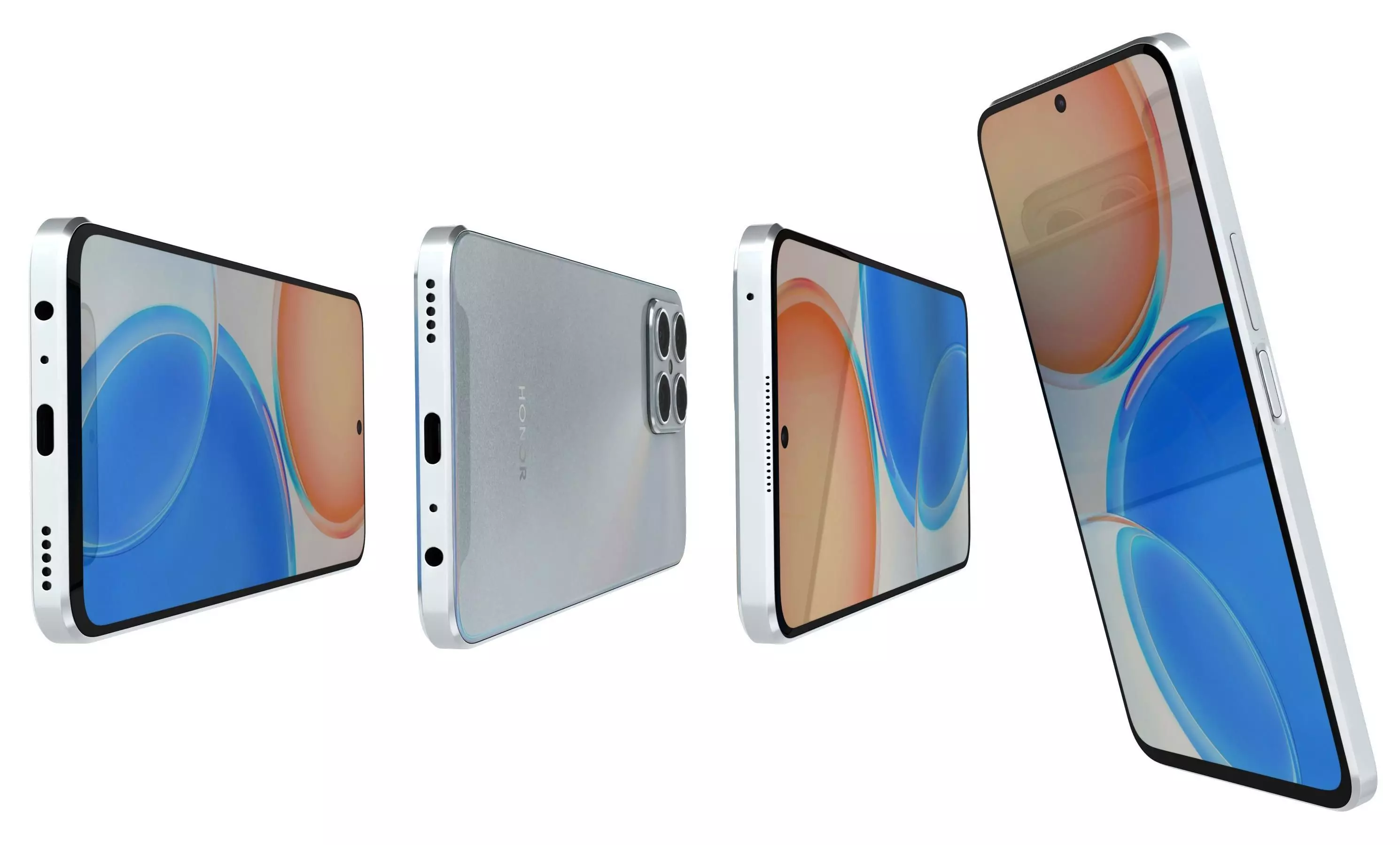 Honor X8 White High Poly 3D model_6