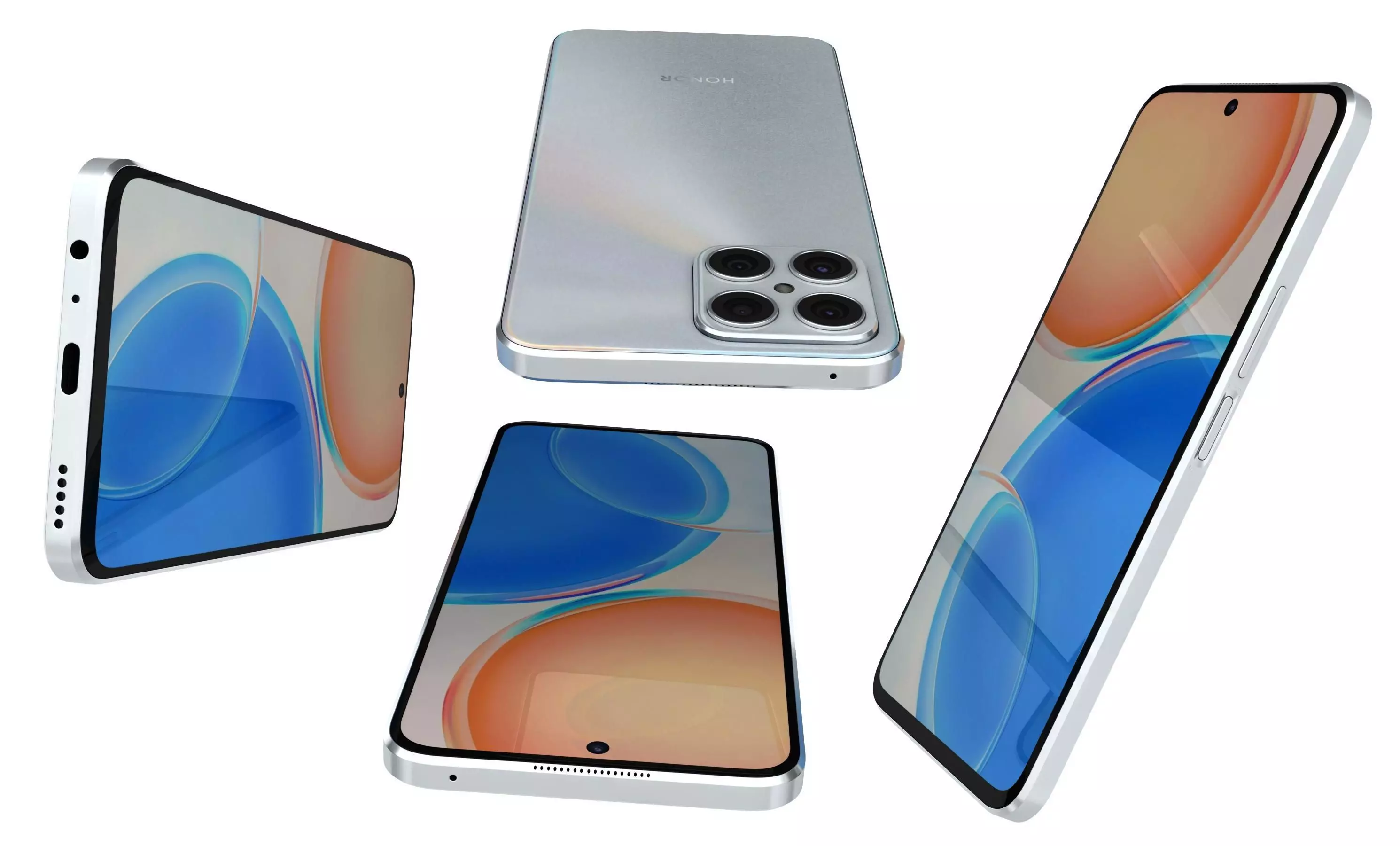 Honor X8 White High Poly 3D model_7