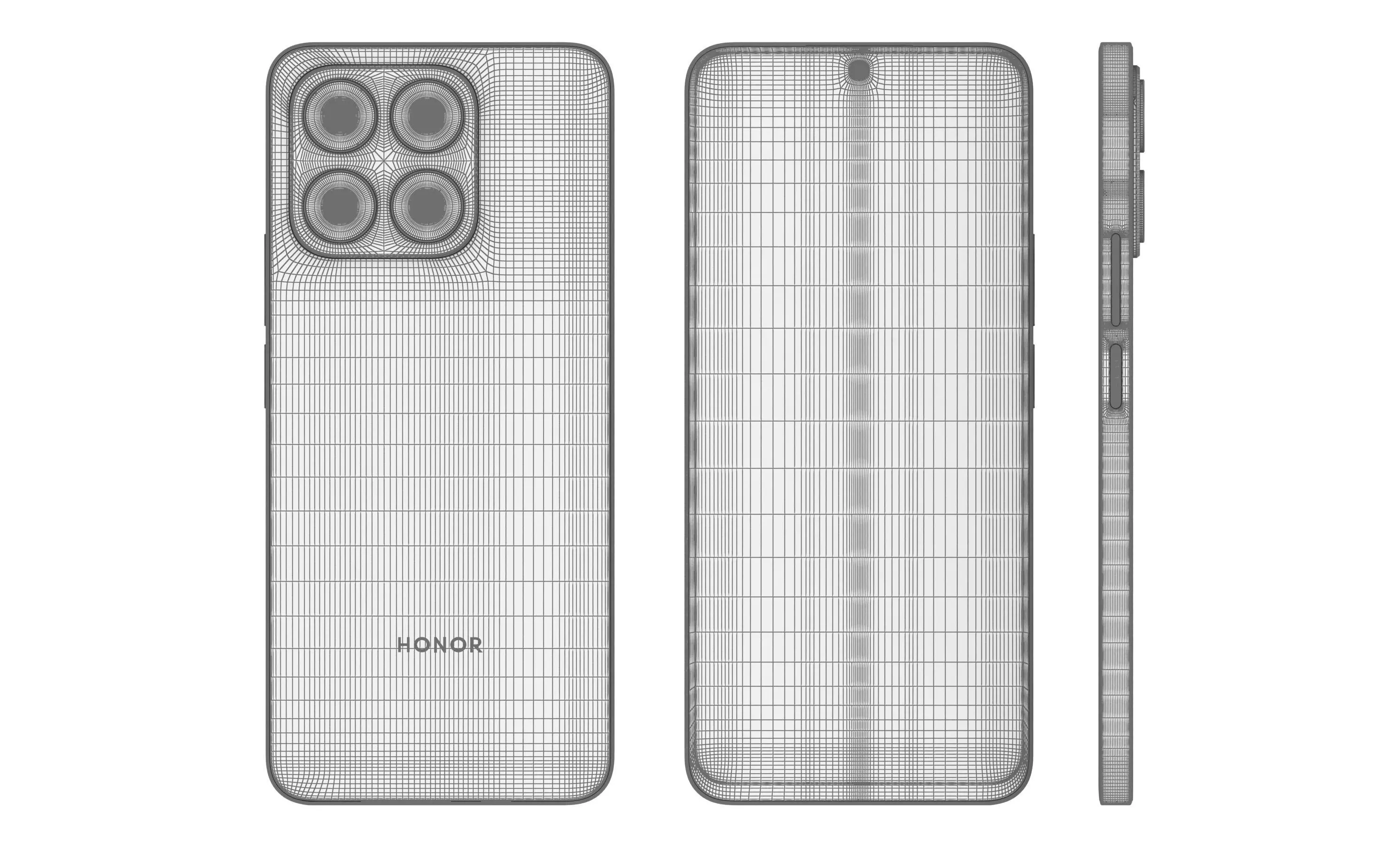 Honor X8a All Colors High Poly 3D model_26