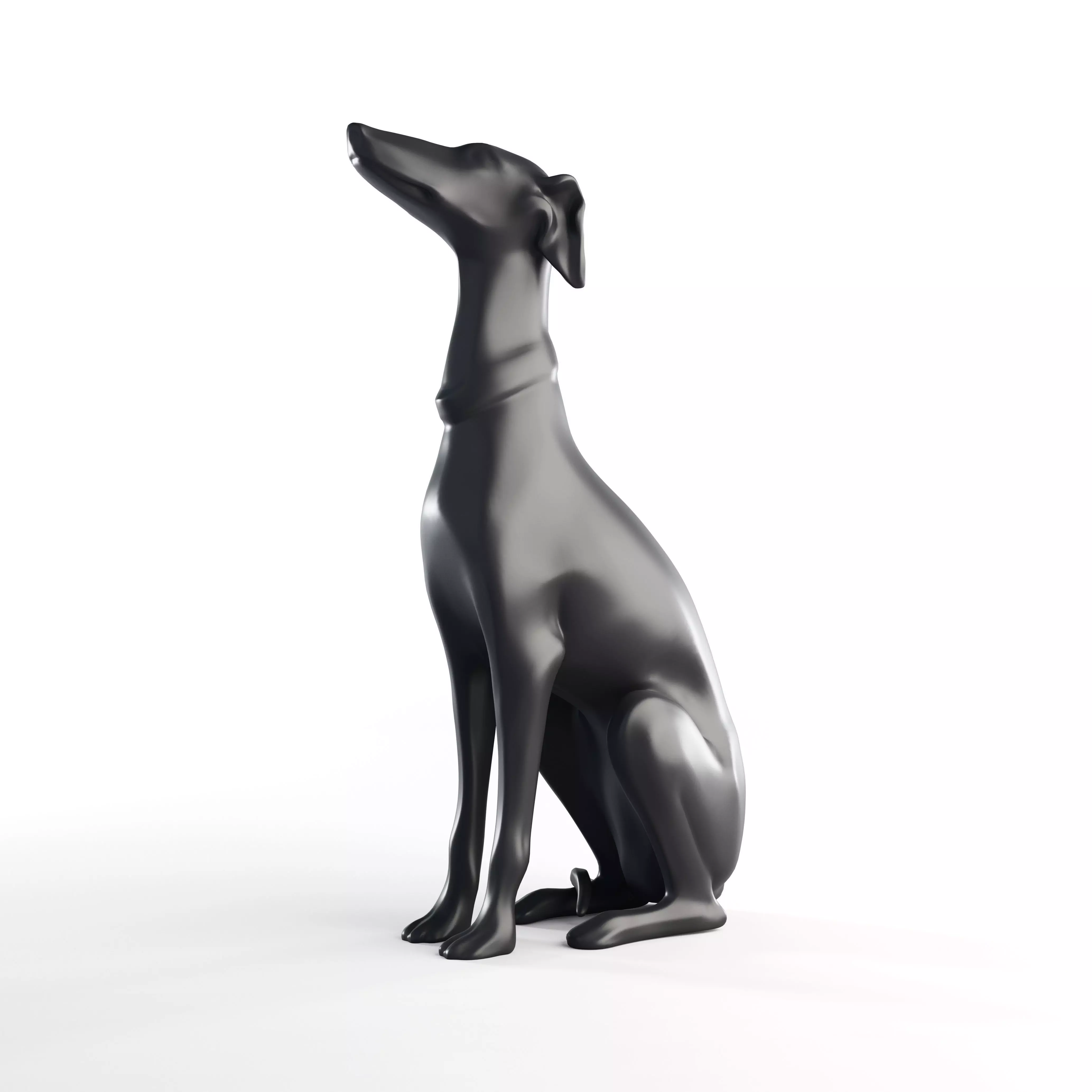 Realistic Greyhound Sculpture 3D Model Statue 3D model_5