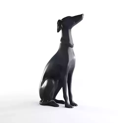 Realistic Greyhound Sculpture 3D Model Statue 3D model