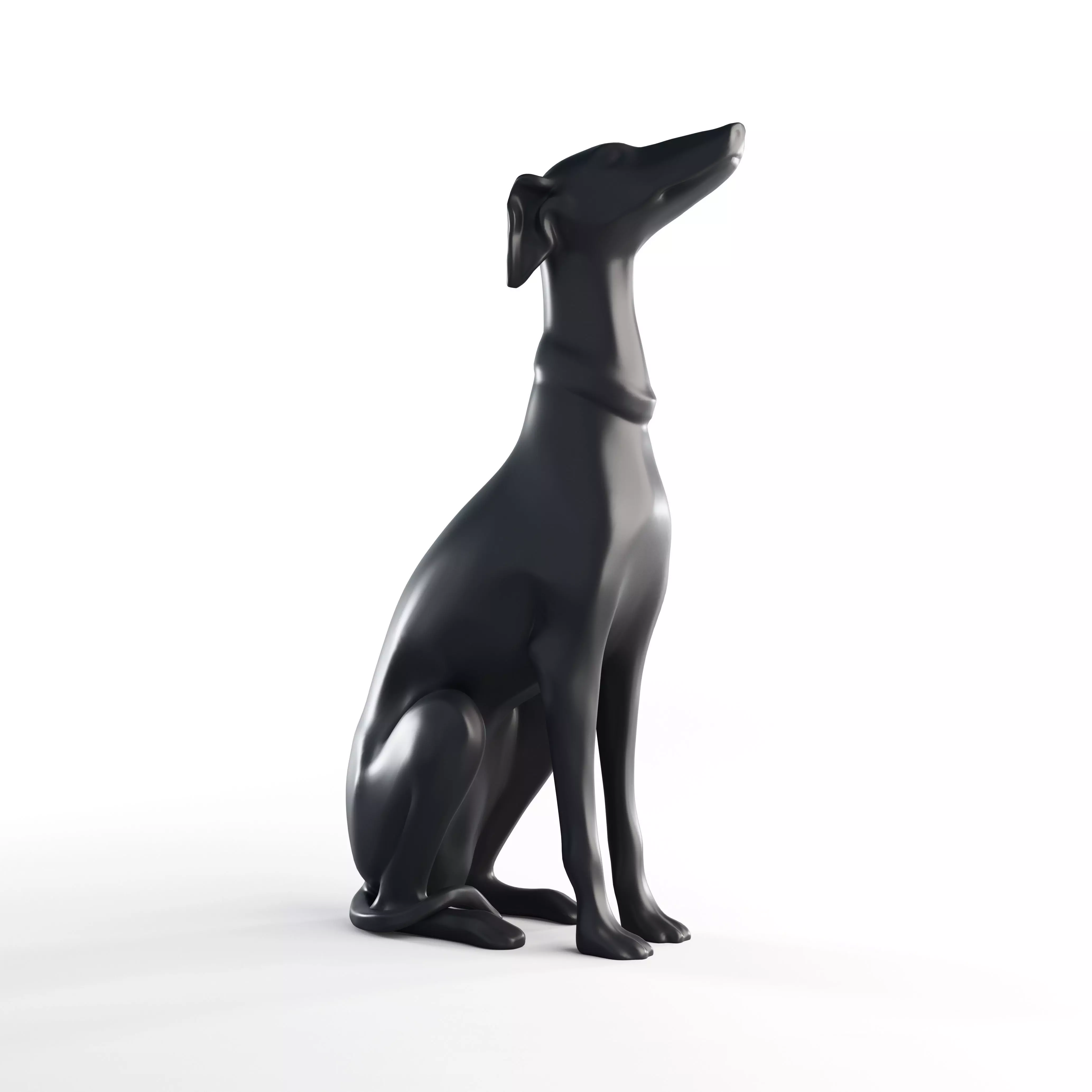 Realistic Greyhound Sculpture 3D Model Statue 3D model_0
