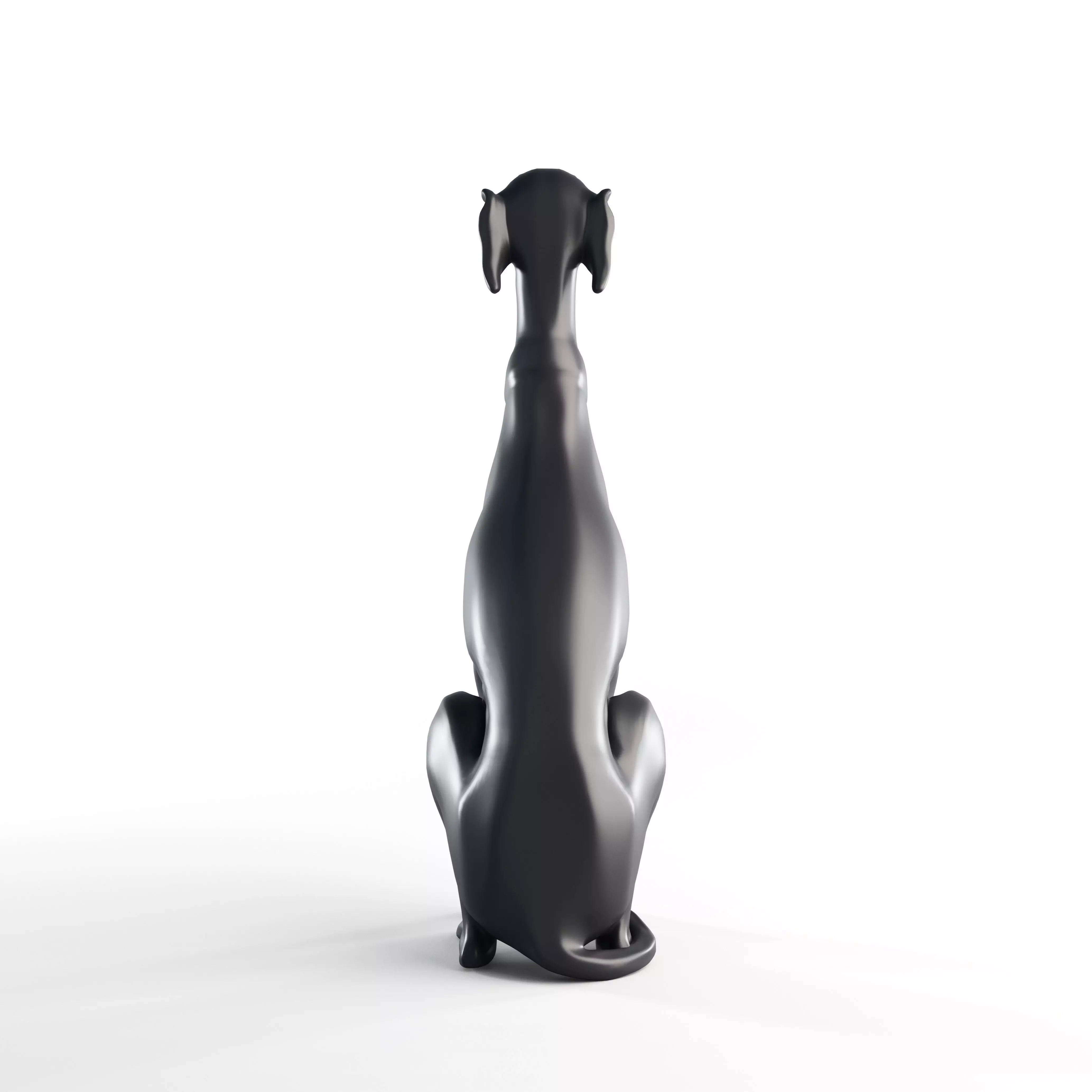 Realistic Greyhound Sculpture 3D Model Statue 3D model_3