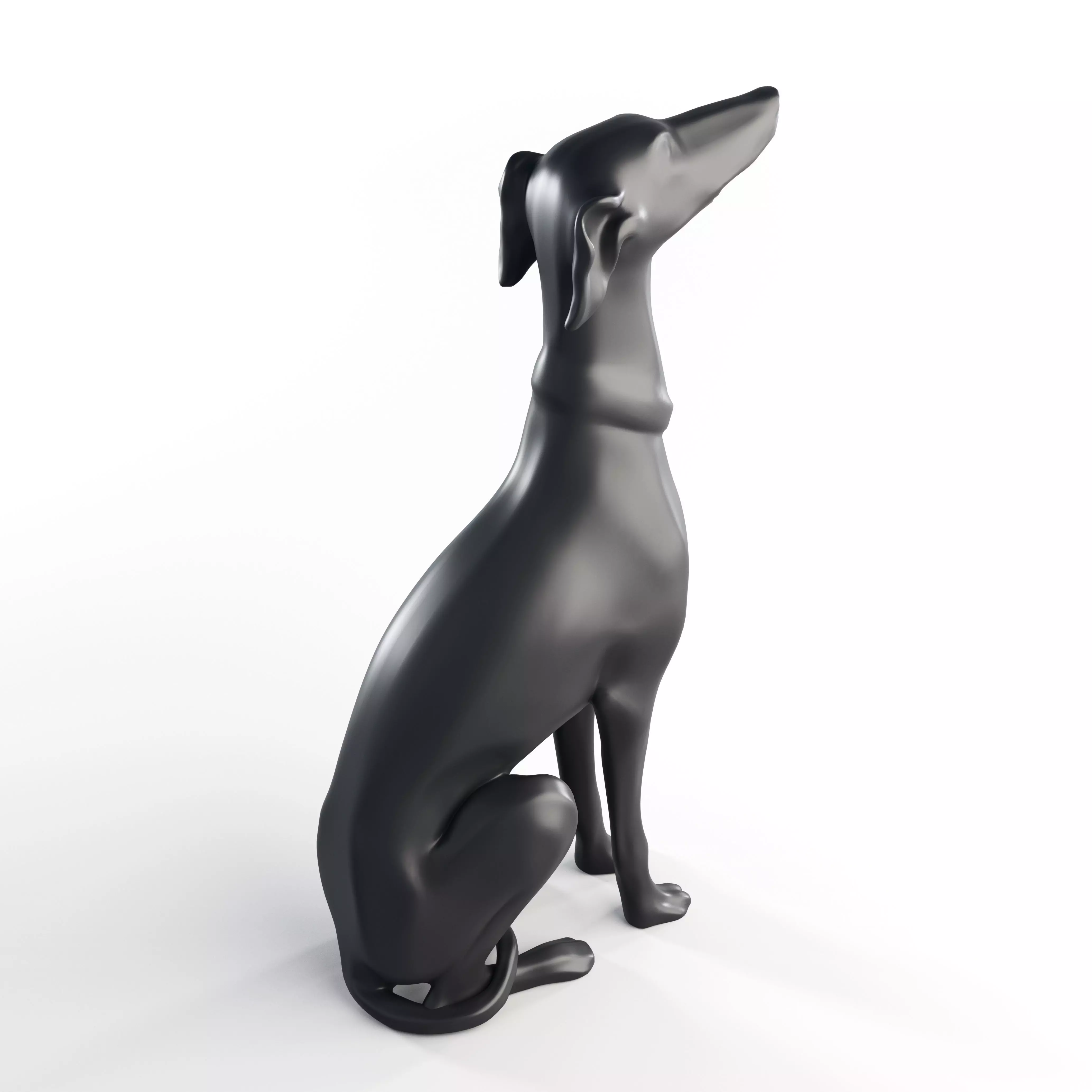 Realistic Greyhound Sculpture 3D Model Statue 3D model_6