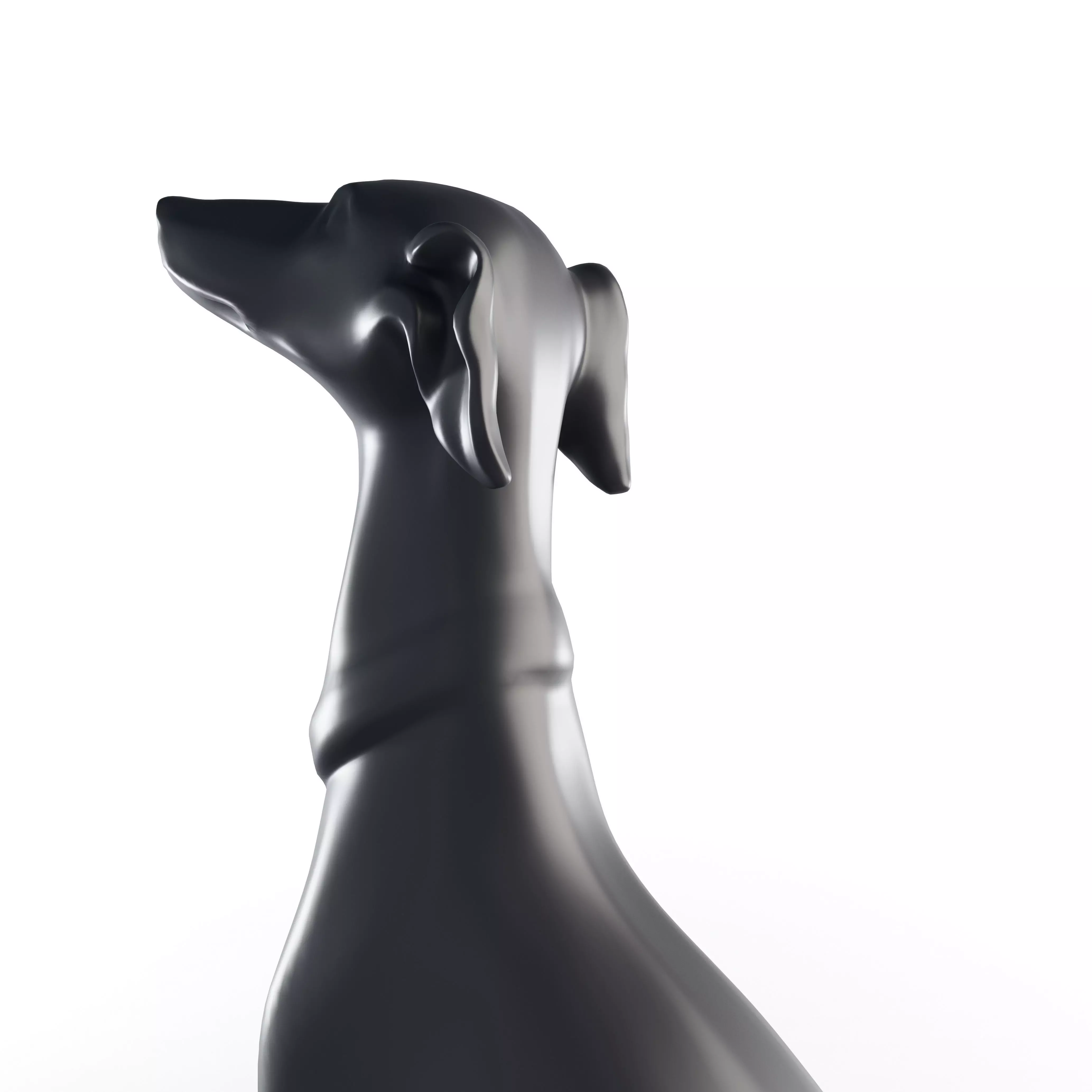 Realistic Greyhound Sculpture 3D Model Statue 3D model_10