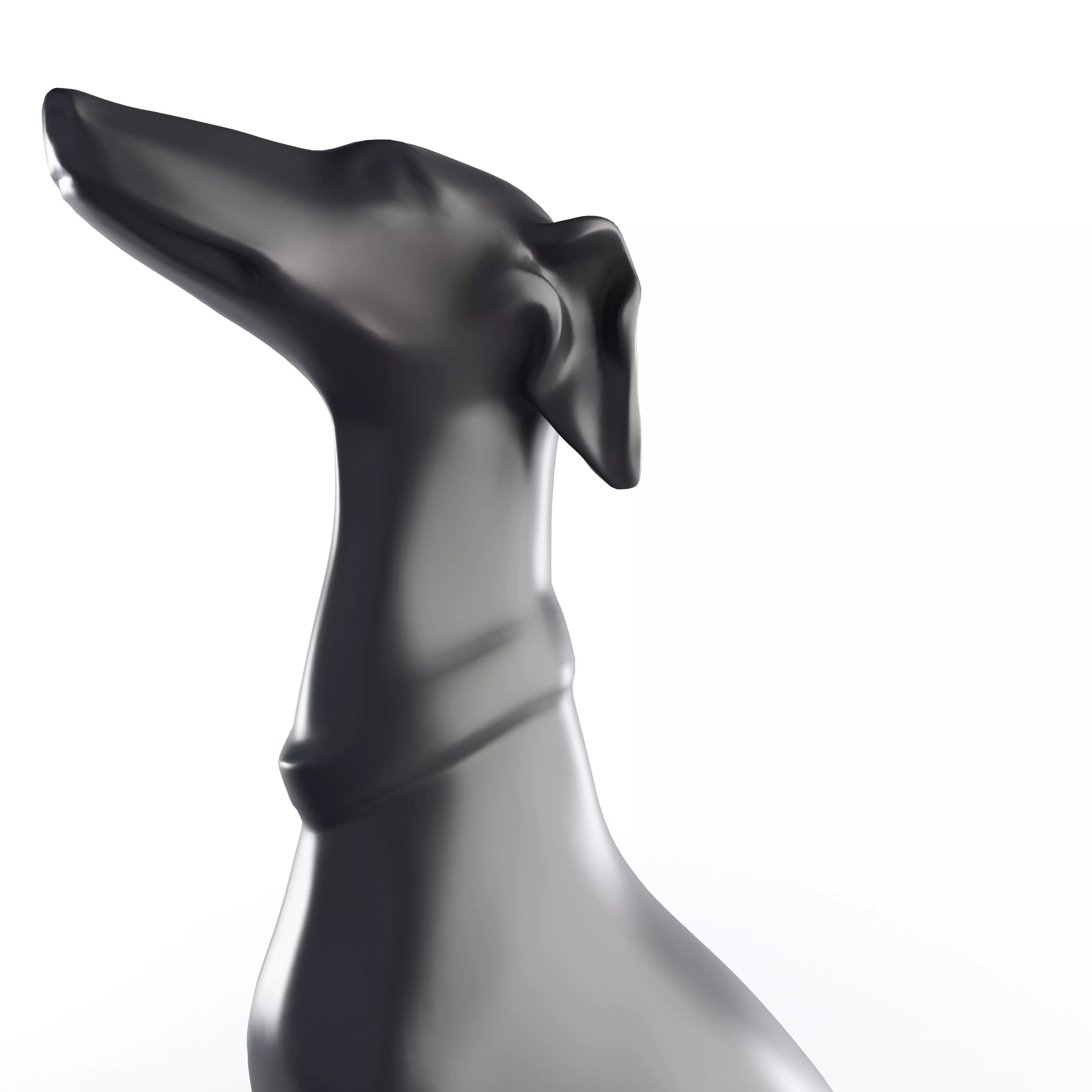 Realistic Greyhound Sculpture 3D Model Statue 3D model_11