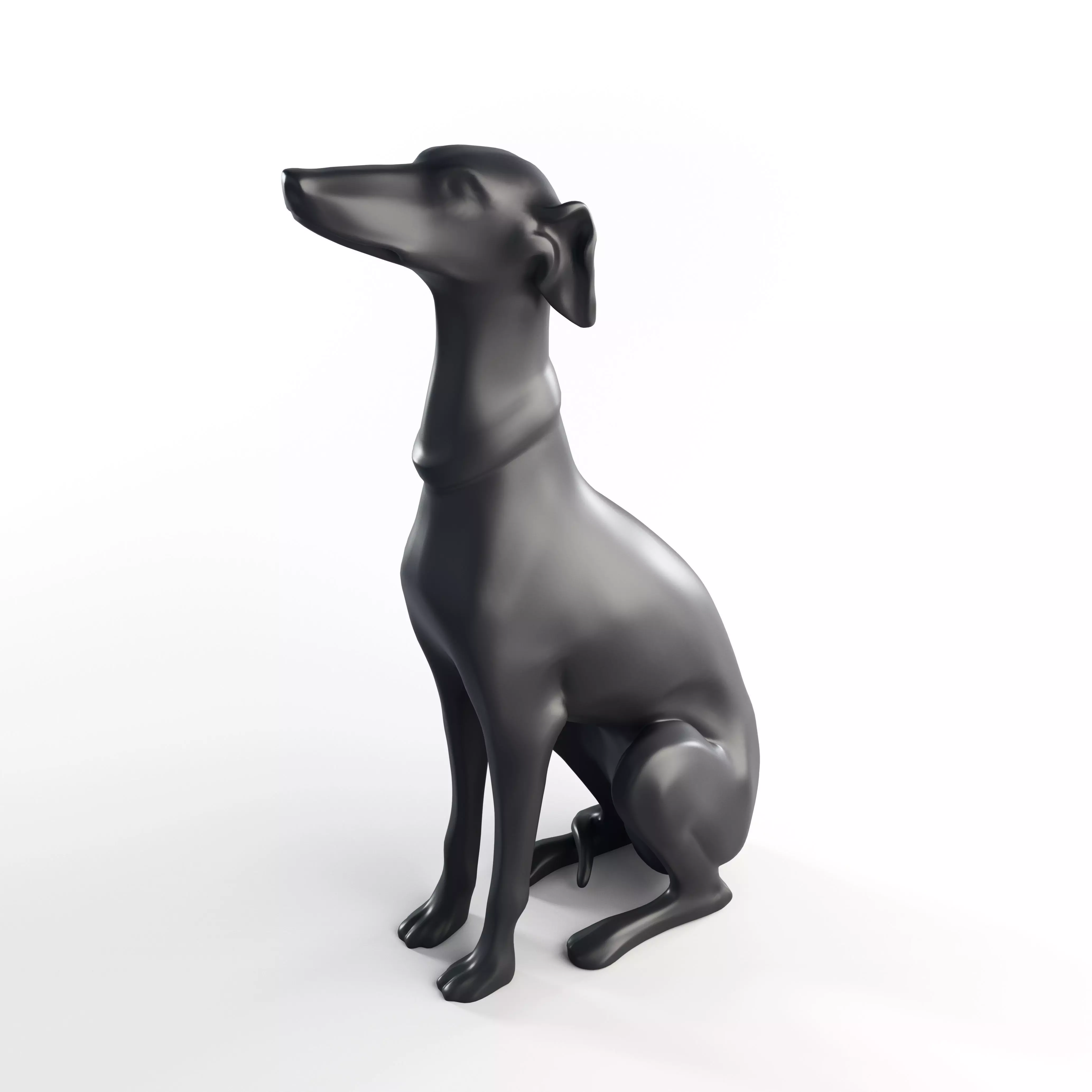 Realistic Greyhound Sculpture 3D Model Statue 3D model_8