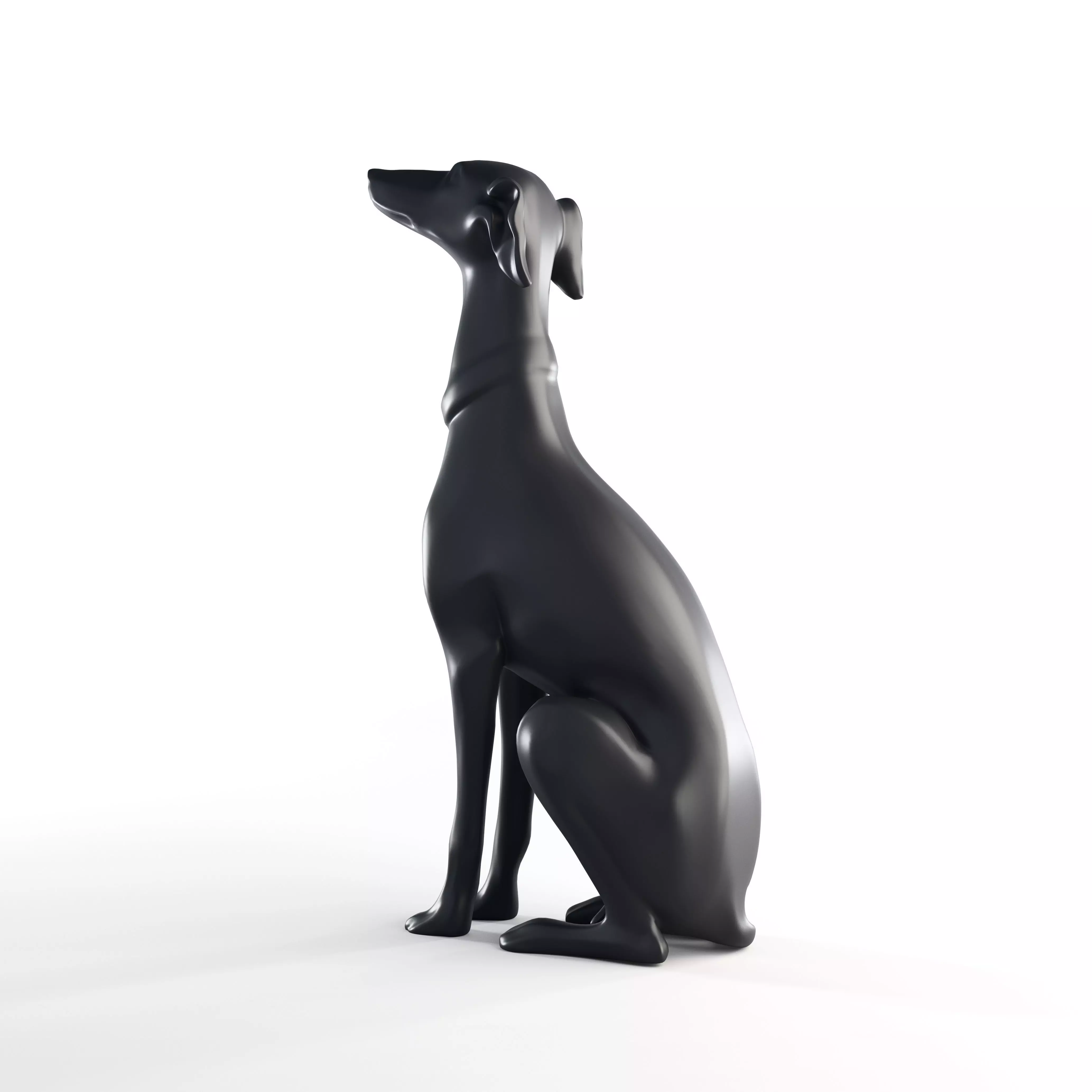Realistic Greyhound Sculpture 3D Model Statue 3D model_4