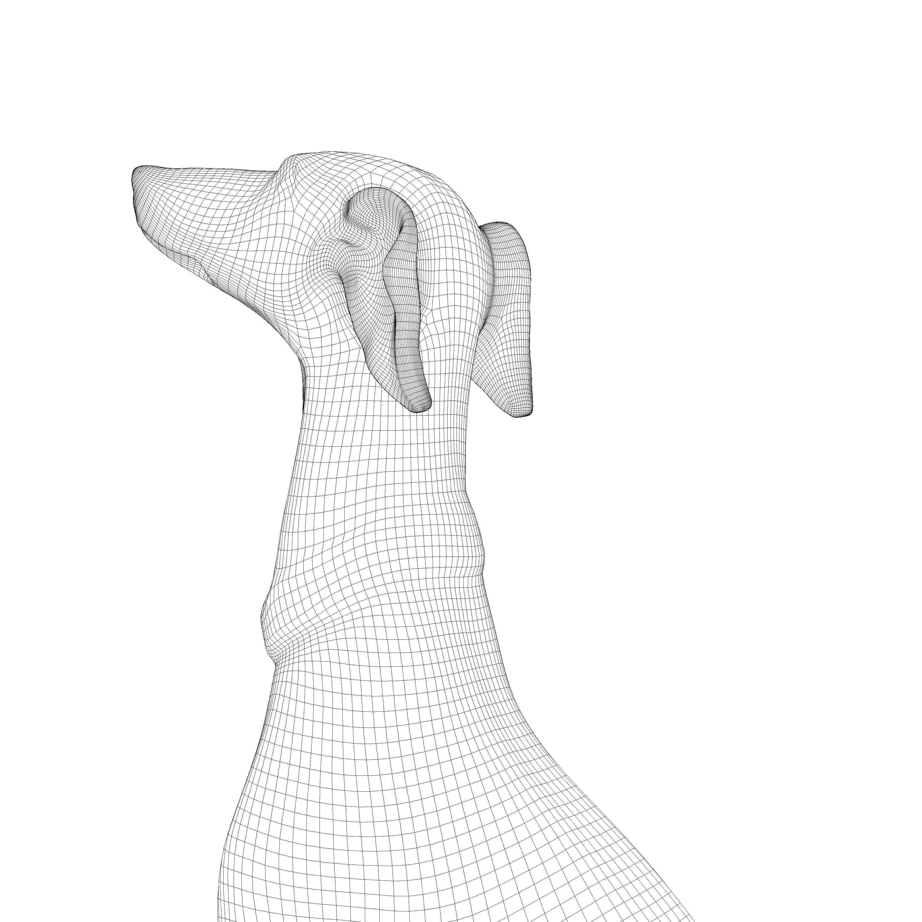 Realistic Greyhound Sculpture 3D Model Statue 3D model_18