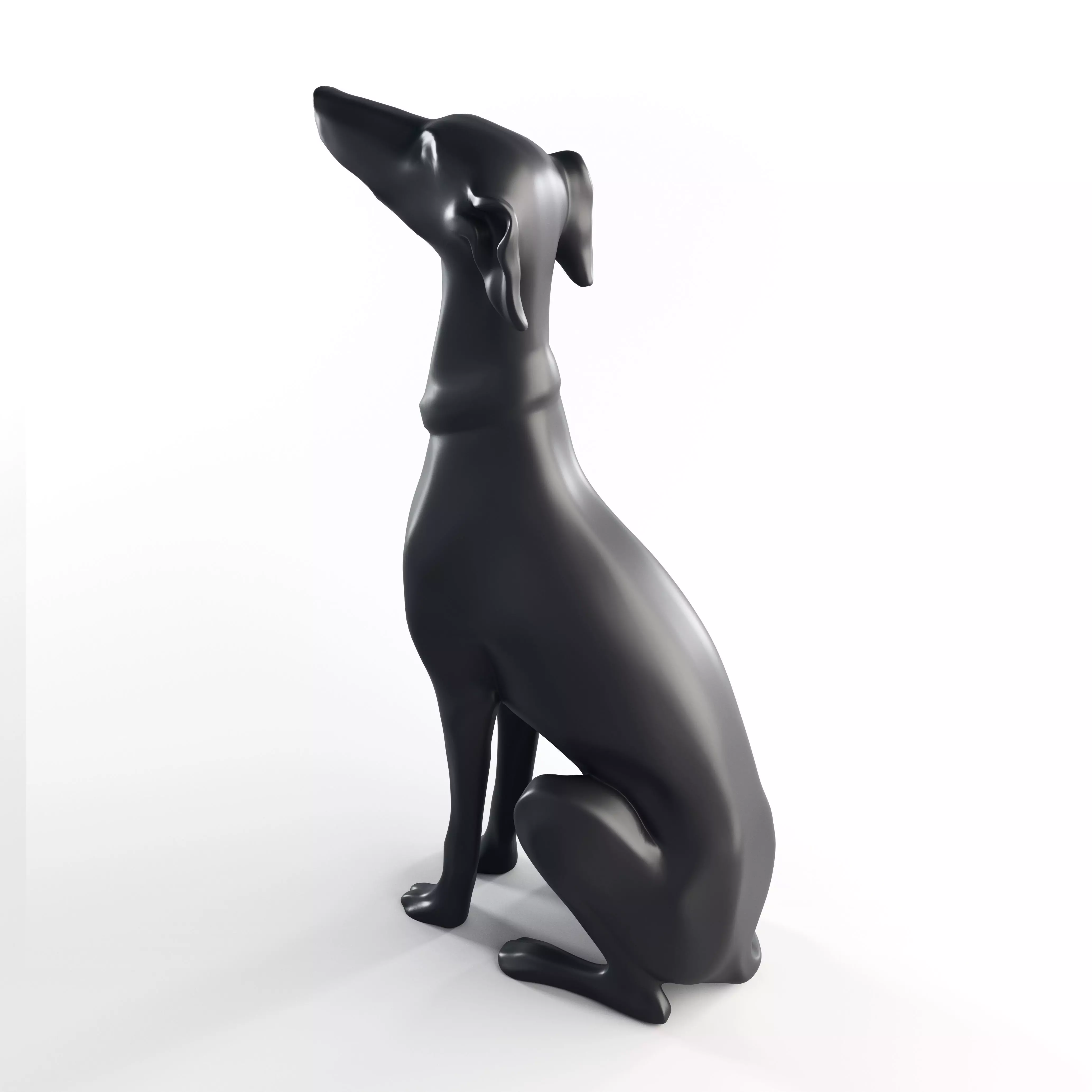 Realistic Greyhound Sculpture 3D Model Statue 3D model_7