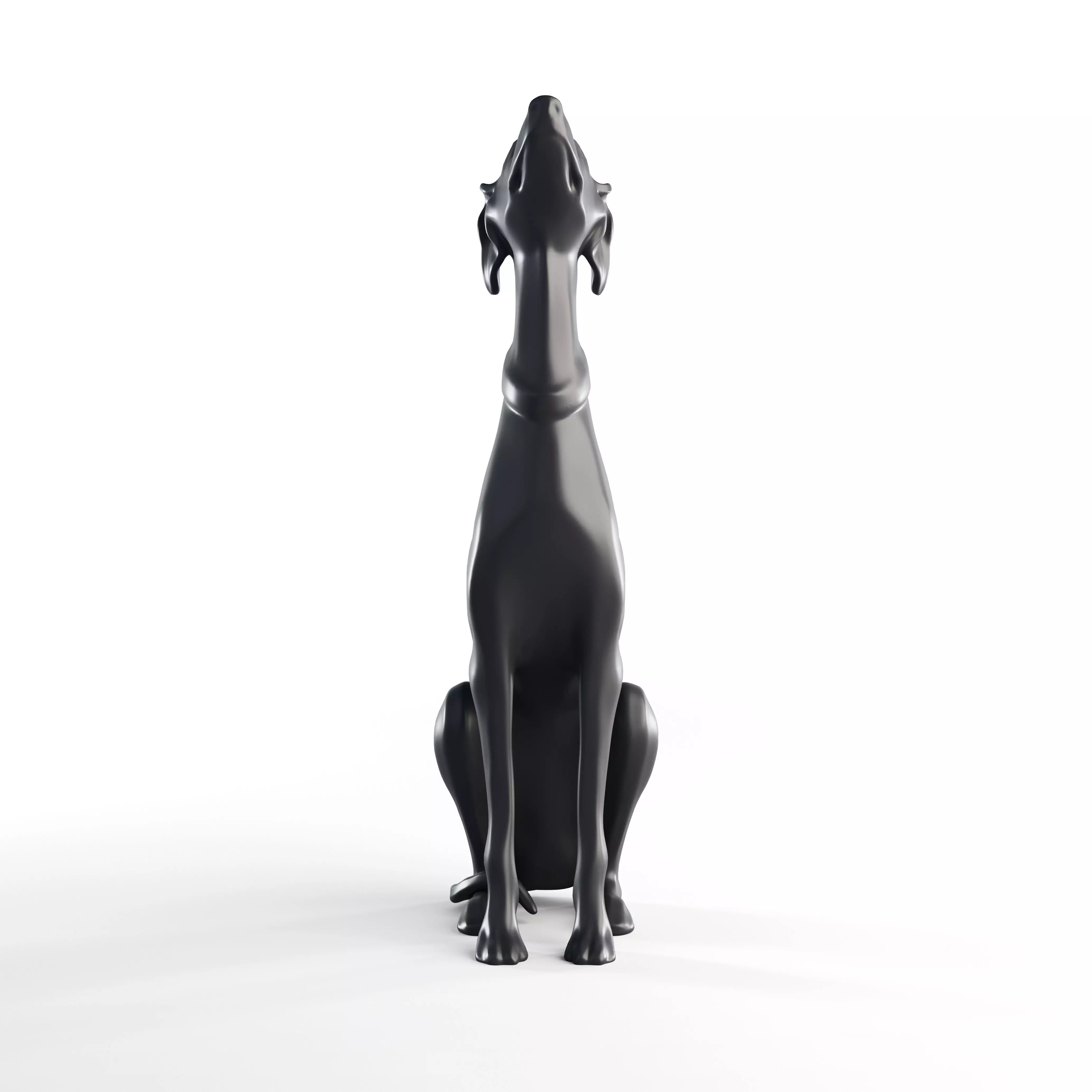 Realistic Greyhound Sculpture 3D Model Statue 3D model_1